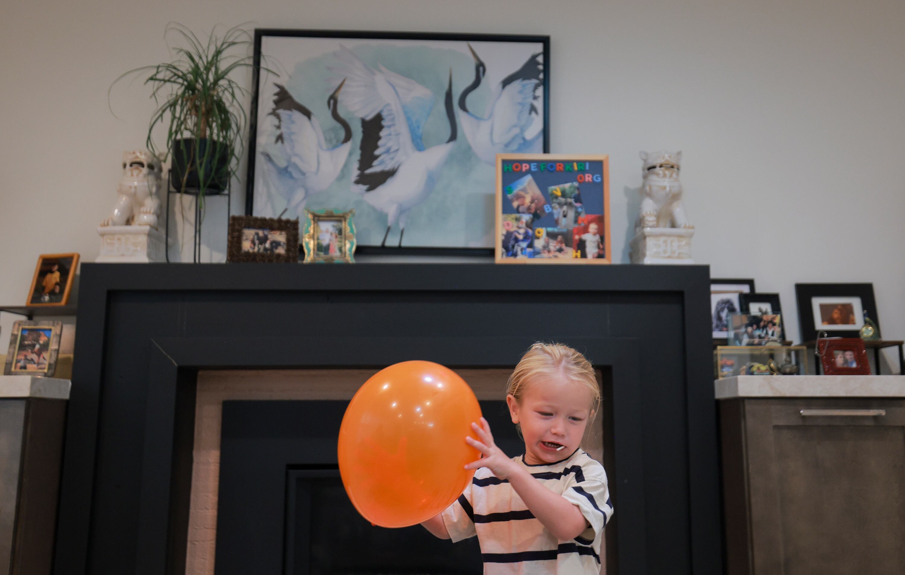 Kiri Duke-Rosati, 3, plays with a balloon in his home in Holladay on Monday. Since Utah started screening for ALD in 2020, 22 cases have been found.