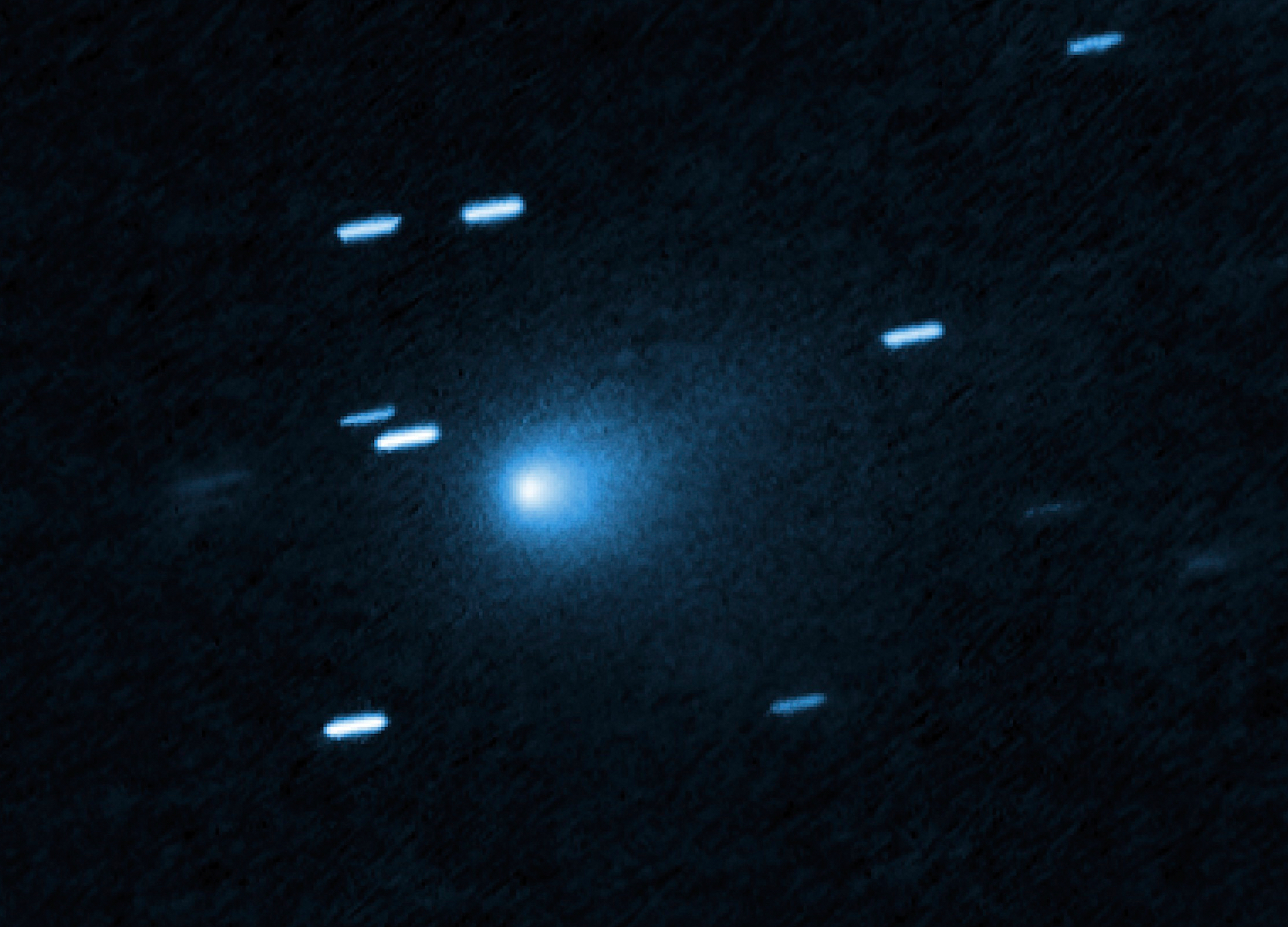 The interstellar comet 3I/ATLAS on July 21, when the comet was 277 million miles from Earth. The Hubble Space Telescope captured the clearest photo yet of the comet.