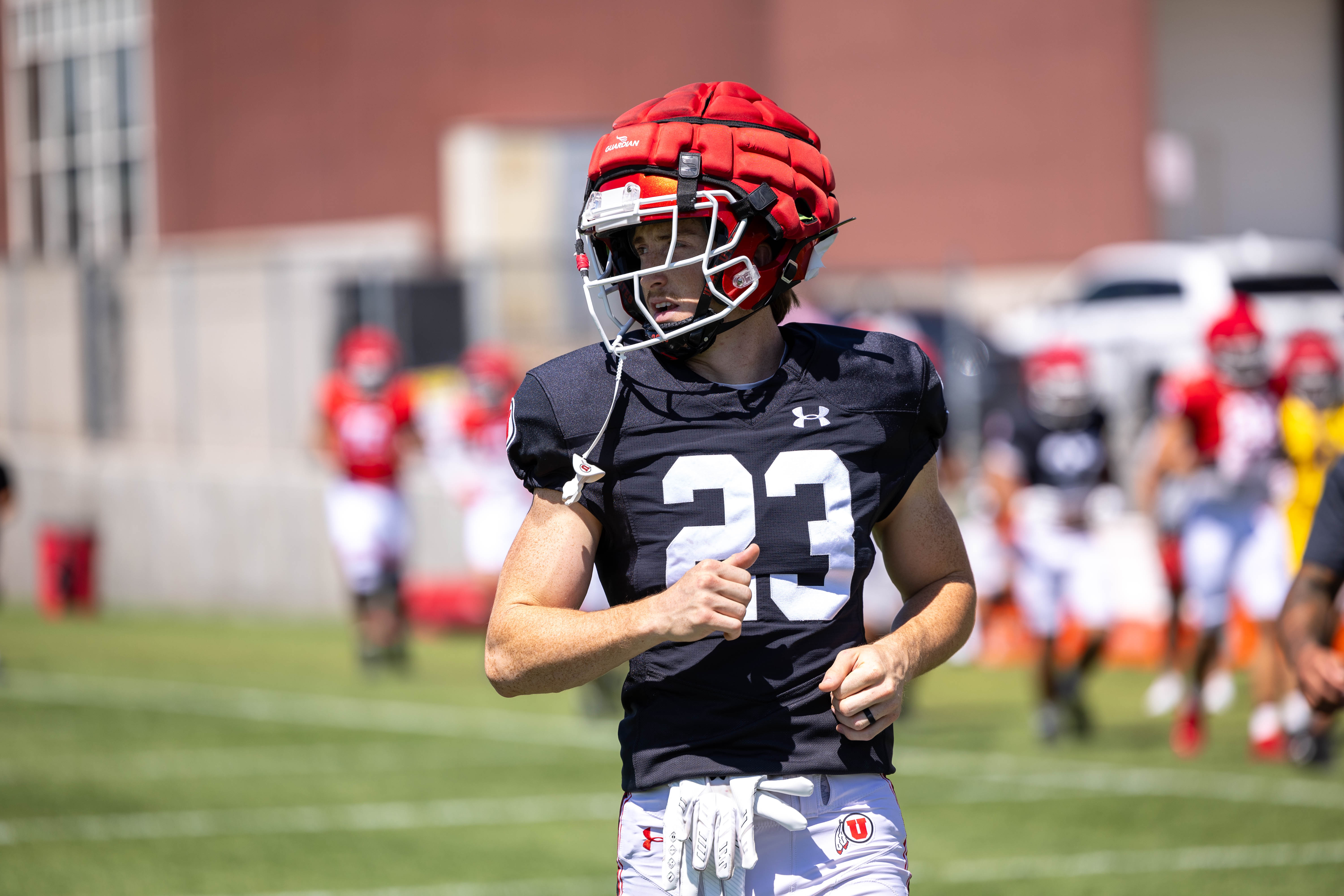Sophomore defensive back Jackson Bennee goes through drills during Utah football's fall camp in Salt Lake City on Aug. 6, 2025.