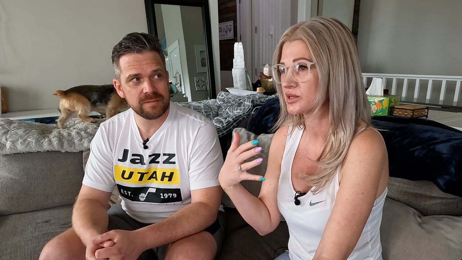Eric and Erica Threkeld talk to KSL-TV in Clinton. They said updates on their tiny home fizzled out in the fall of 2023.