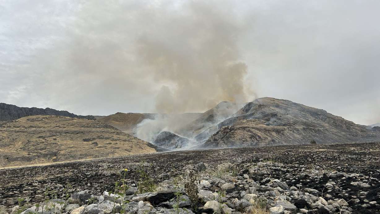 The Big Springs Fire in Tooele County, Saturday. Utah Fire Info reported Saturday the fire was 25% contained and is believed to have been human-caused.