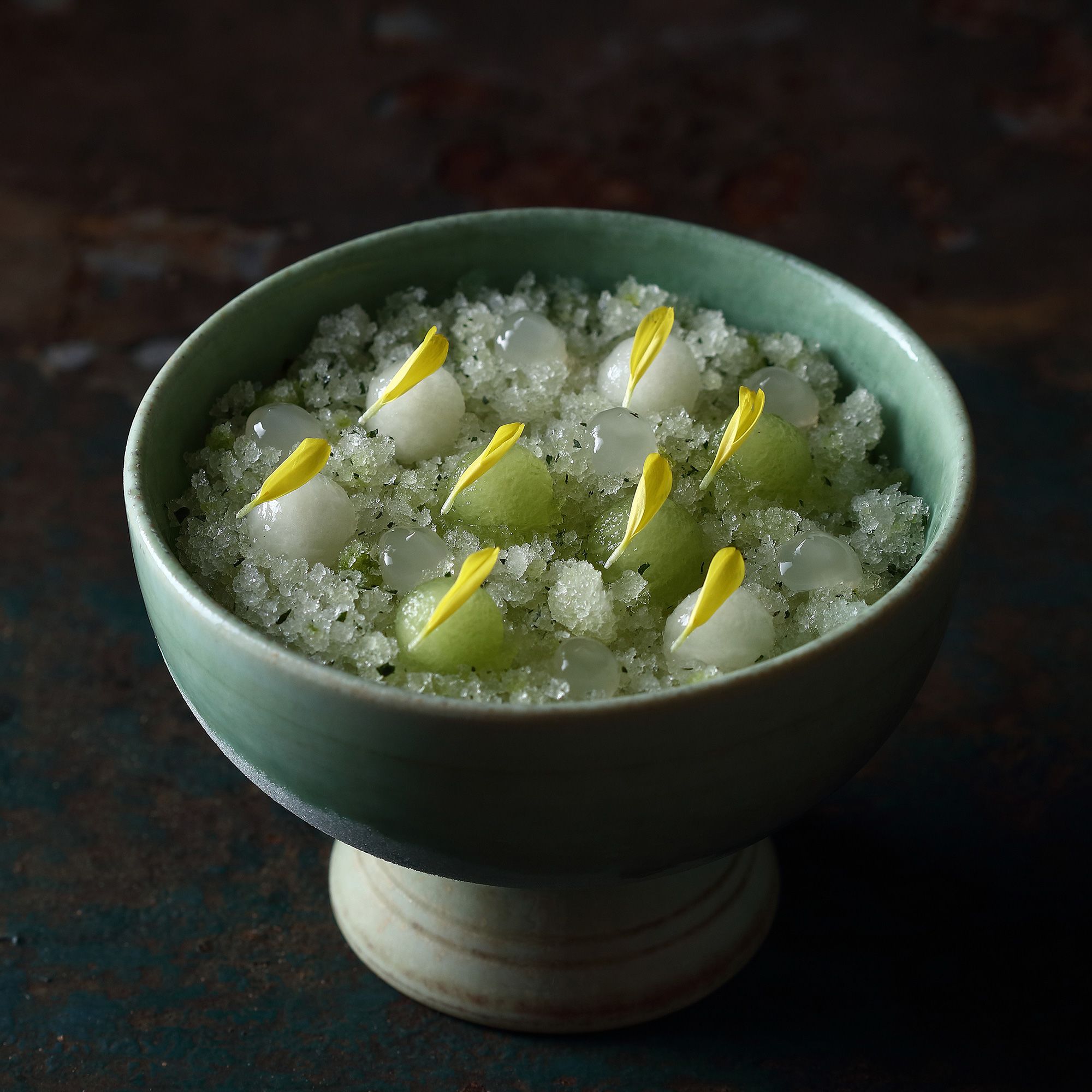 Minimal's seven-course menu included this 23-degree shaved ice dessert. The restaurant eschewed its tasting menu in 2024.