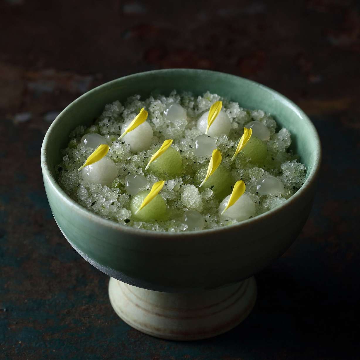 Minimal's seven-course menu included this 23-degree shaved ice dessert. The restaurant eschewed its tasting menu in 2024.