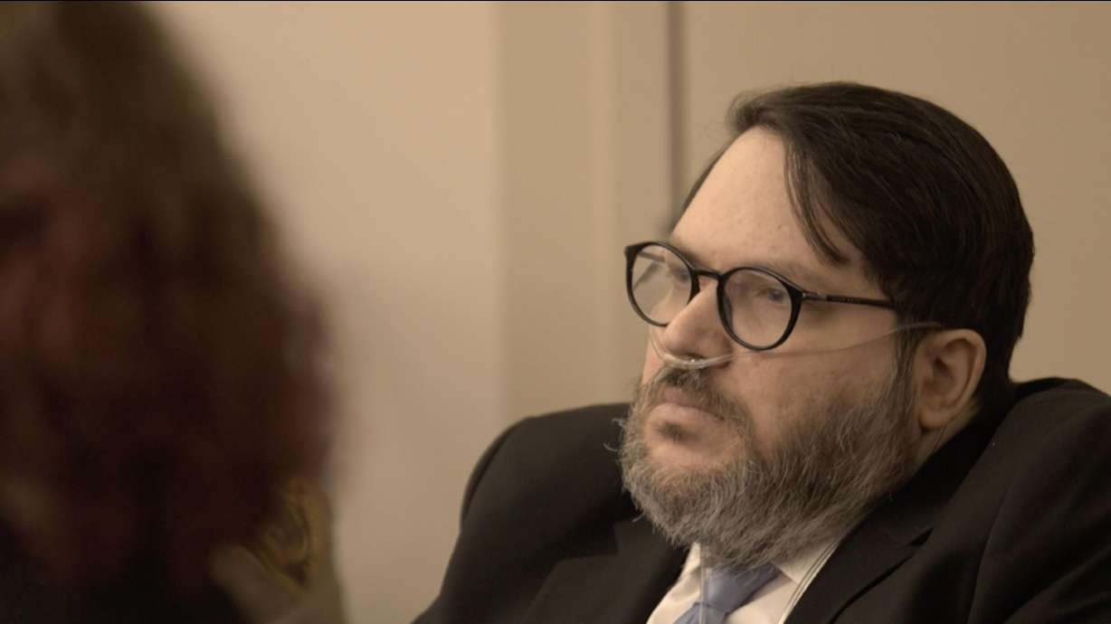 Nicholas Rossi listens during the first day of his Salt Lake County jury trial on Monday. Jurors late Wednesday found Rossi guilty of first-degree felony rape, just two days after his trial started in Salt Lake City.