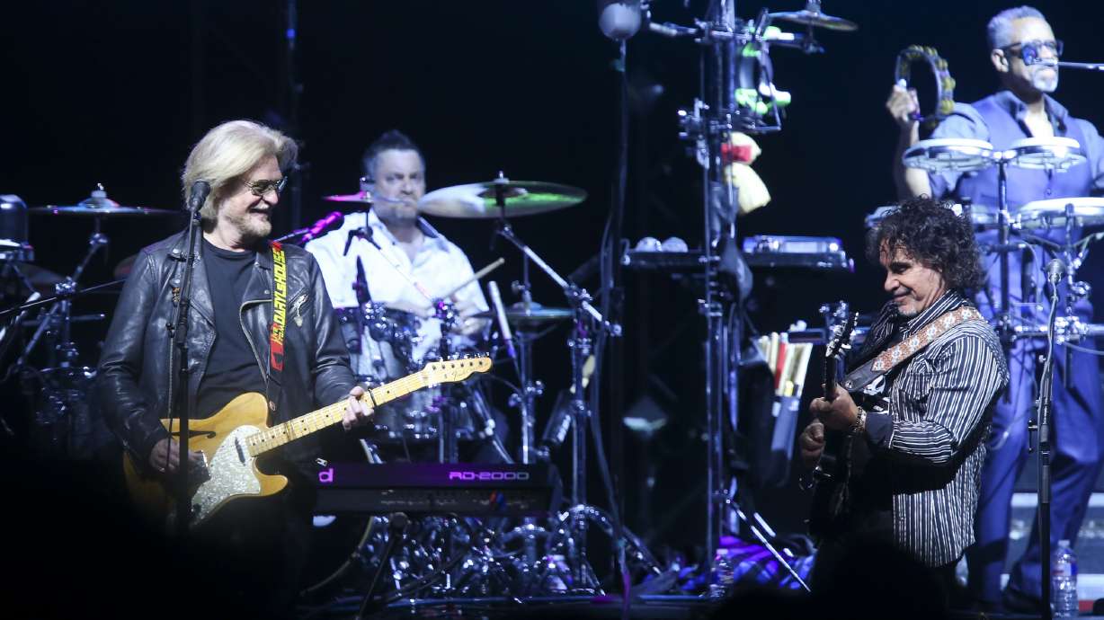 Daryl Hall and John Oates of Hall and Oates perform at the BOK Center in Tulsa, Okla., May 4, 2017. Hall and Oates have resolved their business disagreement in arbitration, attorneys said.