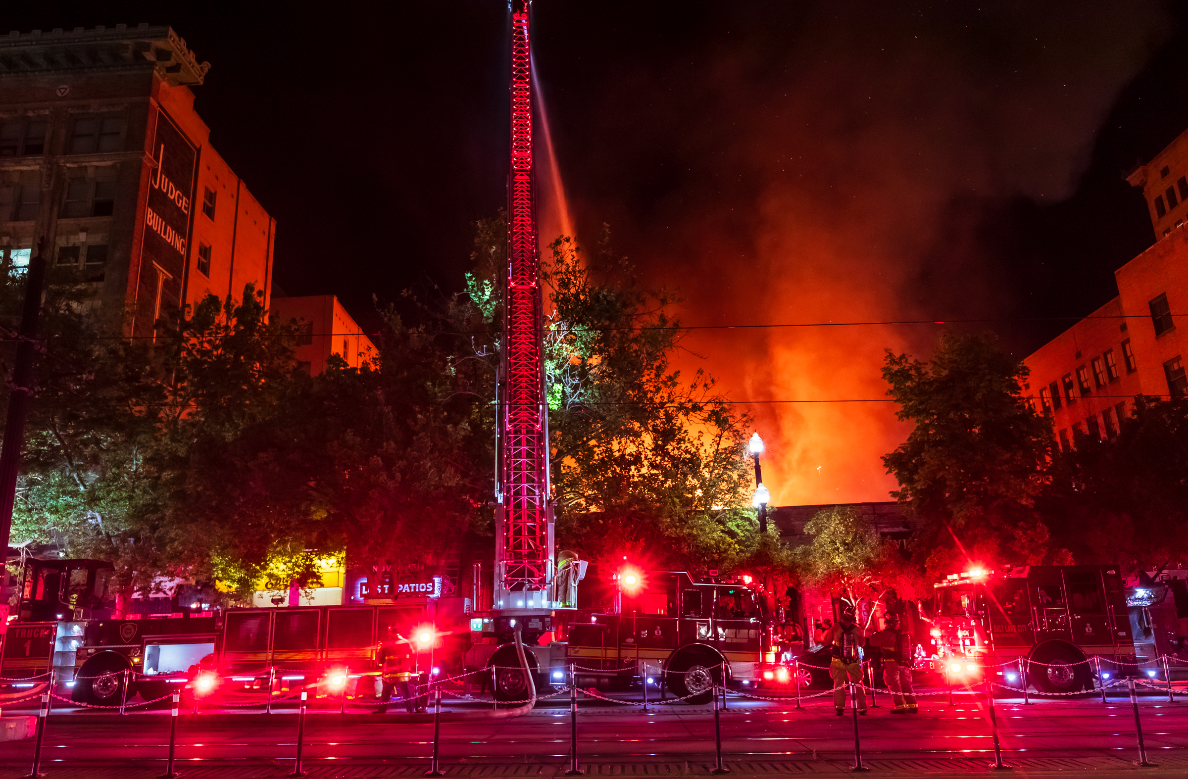 Large fire burns century-old business complex on Main Street in Salt Lake City