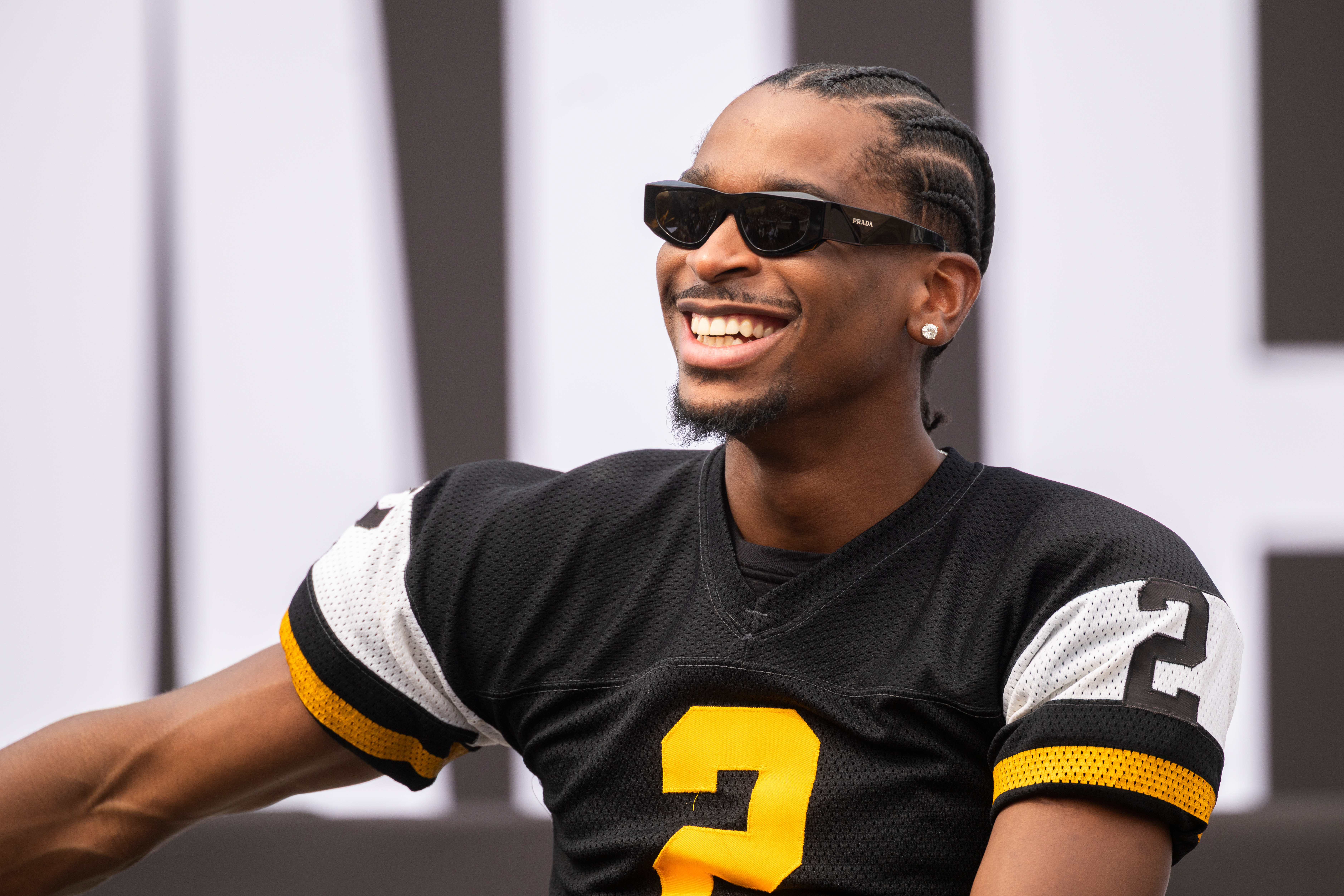 Oklahoma City Thunder's Shai Gilgeous-Alexander listens to remarks during a ceremony honoring the NBA basketball champion, Thursday, Aug. 7, 2025, in Hamilton, Ontario.