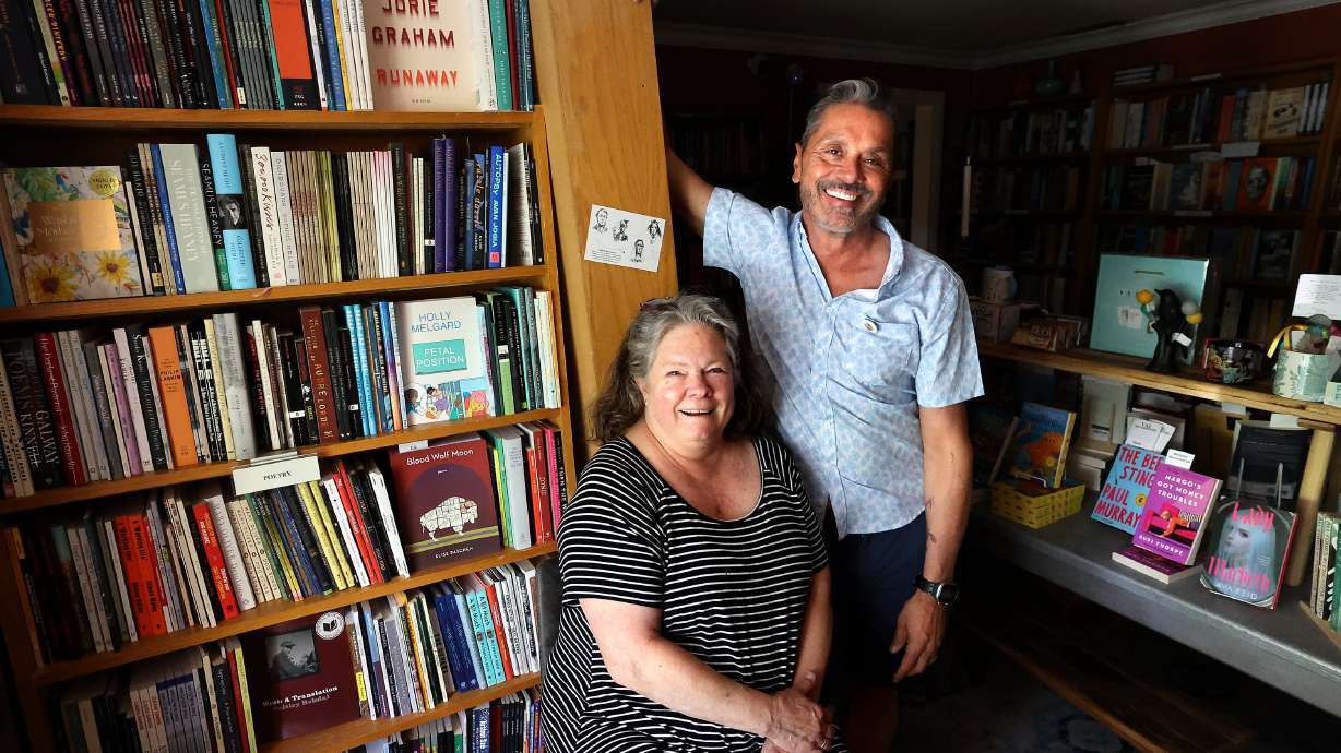The King's English Bookshop co-owners Anne Holman and Calvin Crosby in Salt Lake City on July 22. Both Holman and Crosby have been bookworms since childhood and have deep connections to the bookshop.