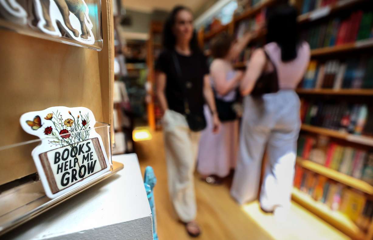 Customers shop at The King's English Bookshop in Salt Lake City on July 22. The bookshop has been in the same location since its founding 48 years ago.