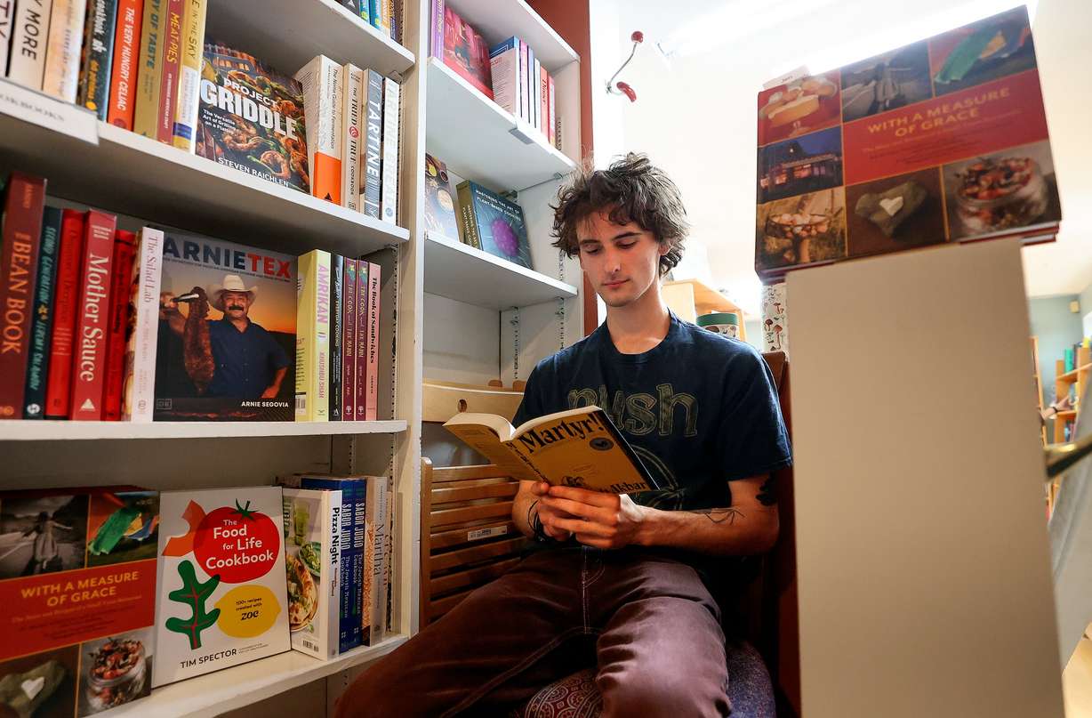 Cole Utley at The King’s English Bookshop in Salt Lake City on July 22. Co-owner Calvin Crosby called the bookshop like stepping into Narnia.