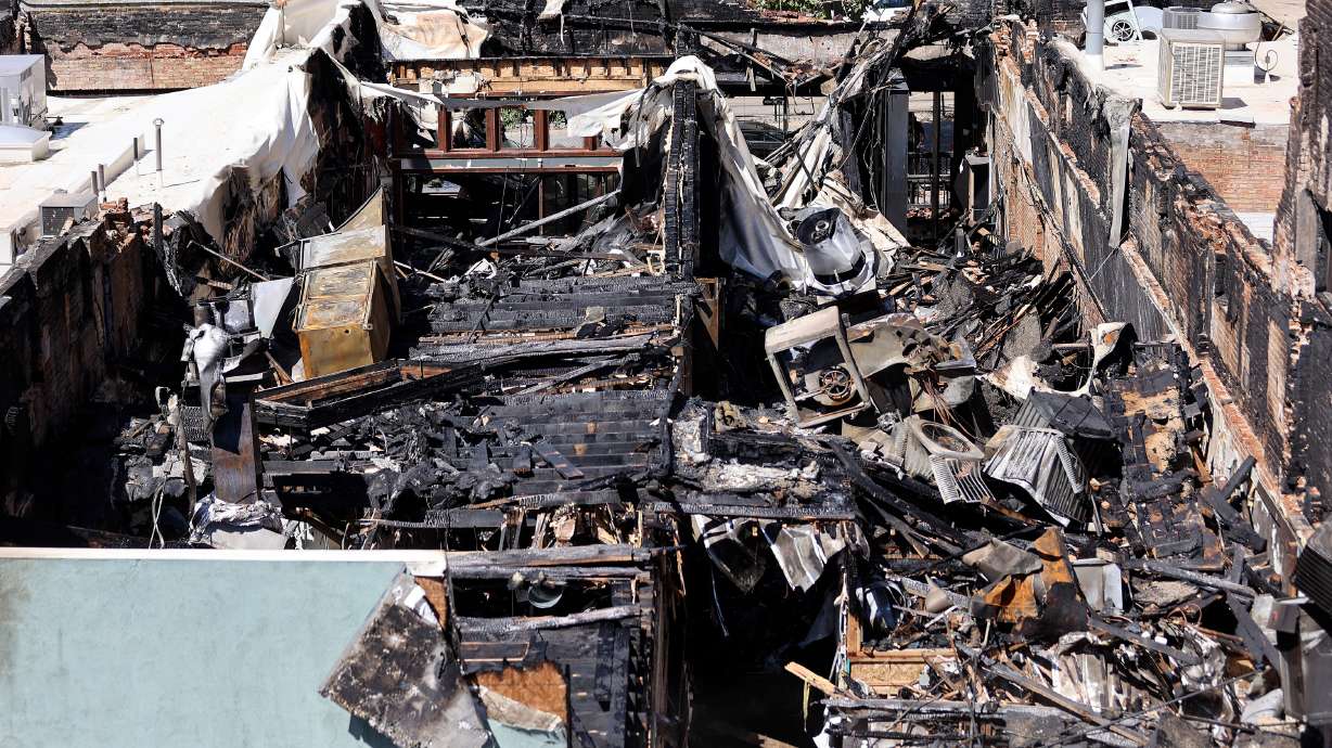 The Aug. 12 aftermath of a fire that destroyed four businesses on the 300 South block of Main Street in Salt Lake City. The city is close to authorizing a new disaster loan program that the impacted businesses would be eligible for.