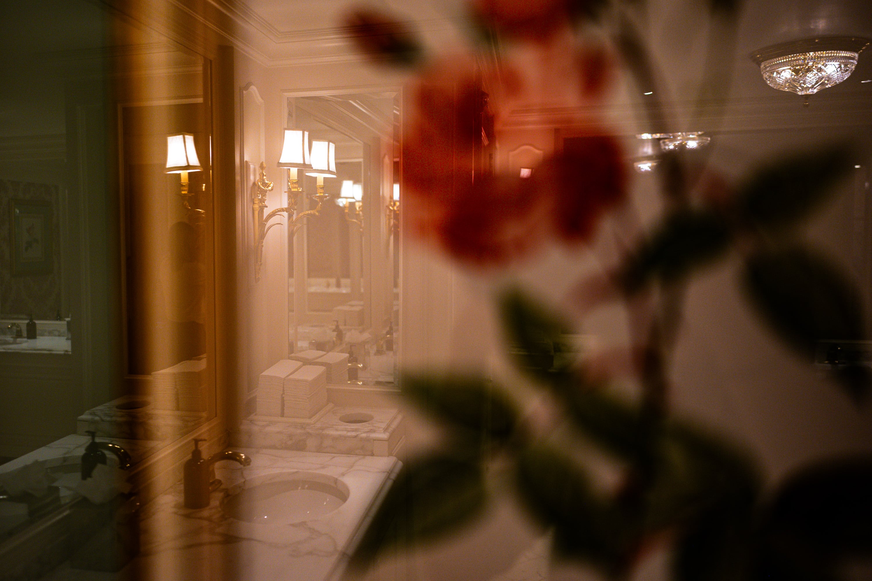 The Little America Hotel's restroom in Salt Lake City on Tuesday. The Little America Hotel in Salt Lake City has been named a top nine finalist in Cintas Corporation's 2025 America’s Best Restroom contest.
