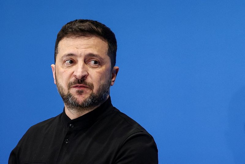 Ukrainian President Volodymyr Zelenskyy speaks during a press conference in Rome, Italy, July 10. President Donald Trump said Thursday any peace deal would involve a second meeting with Zelenskyy.