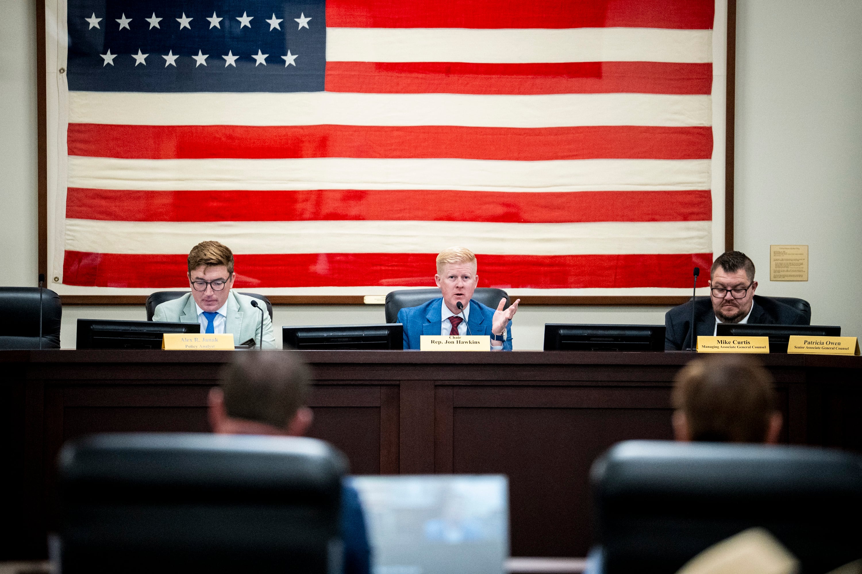 Rep. Jon Hawkins speaks during a meeting at the Capitol in Salt Lake City on Thursday. The meeting was the first betwen lawmakers and the organizing committee for the 2034 Winter Games.
