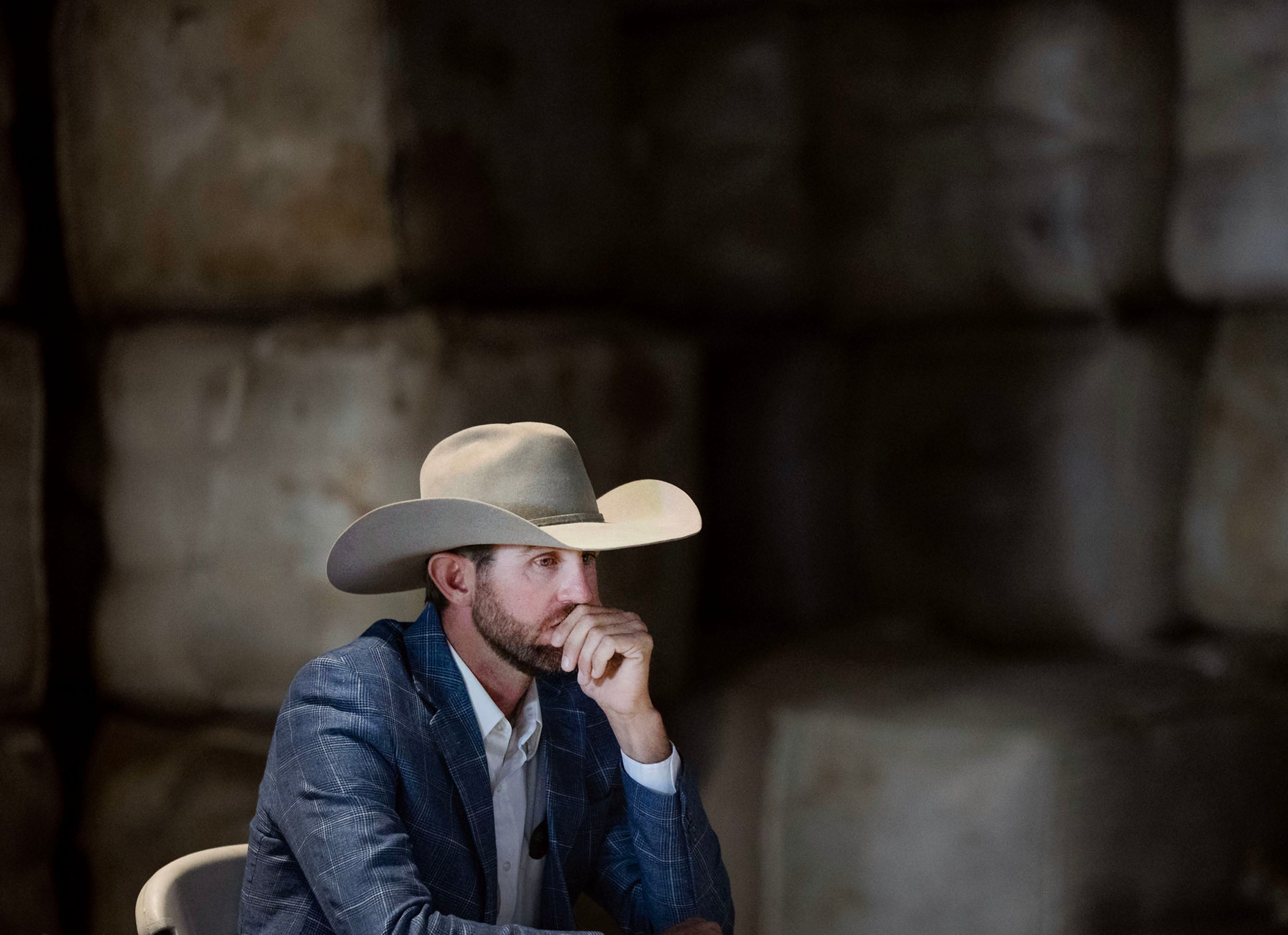 Carson Jorgensen at the Utah Wool Marketing Association’s office in Tooele on Thursday. Jorgensen said farmers are looking down the barrel of bankruptcy.