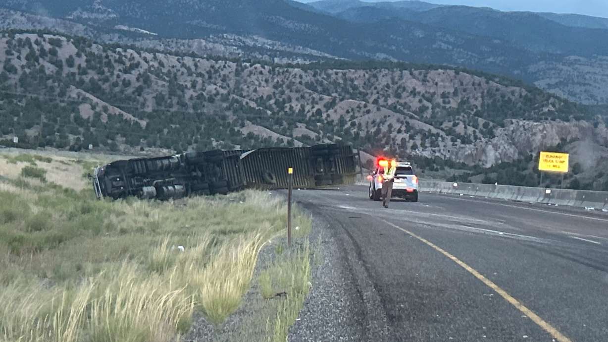 One person is dead after a semitruck crash on I-70 Friday west of Richfield.