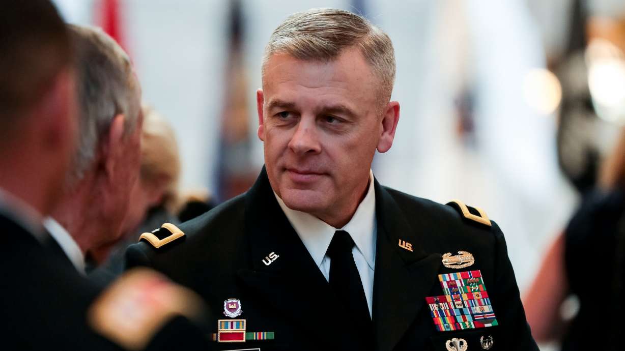 Brig. Gen. Michael J. Turley, then the new adjutant general of the Utah National Guard, at the Capitol in Salt Lake City on Nov. 5, 2019. Turley is retiring with a demotion to lieutenant colonel after he was placed on leave in 2023.