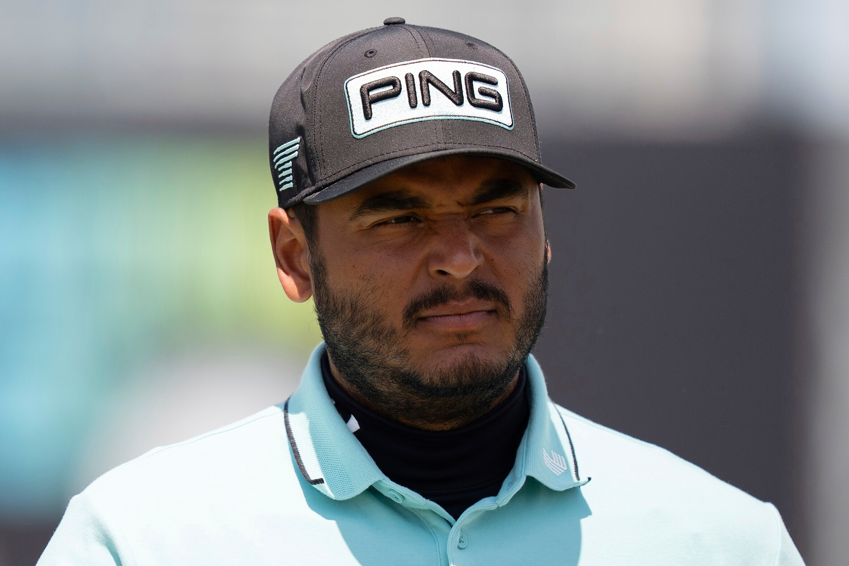 FILE - Sebastián Muñoz of Torque GC is seen on the putting green before the final round of LIV Golf Korea at Jack Nicklaus Golf Club on Sunday, May 4, 2025 in Incheon, South Korea. 