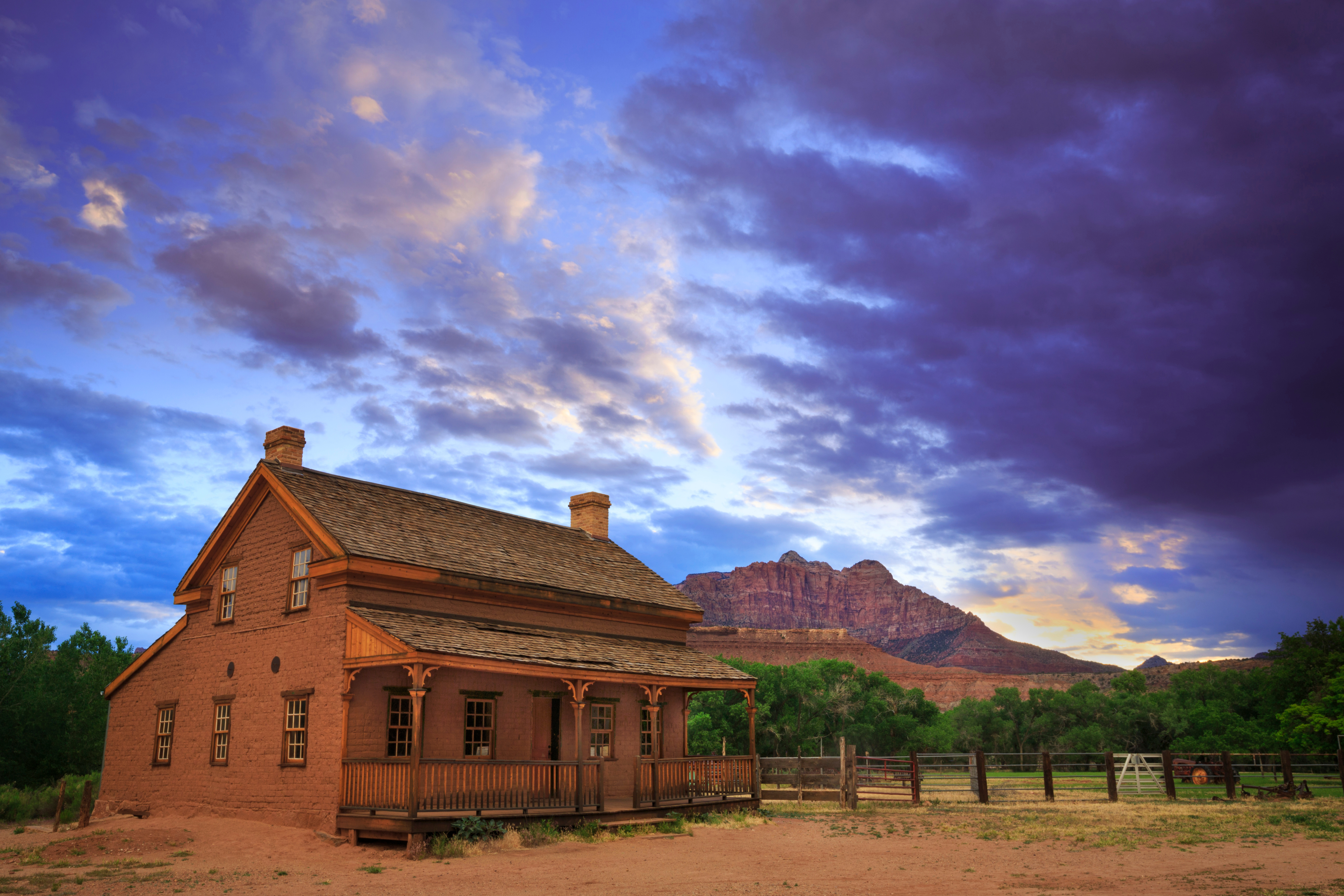 Sunrise in the Grafton ghost town in southern Utah, near Zion National Park.