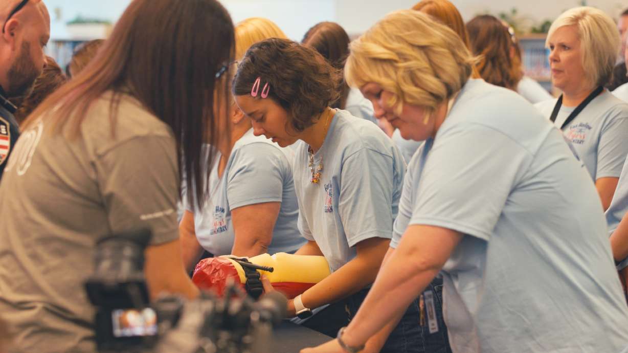The Alpine School District partnered with Intermountain Health to provide bleeding control training to over 5,000 faculty and staff members at the majority of the district's 90 schools.
