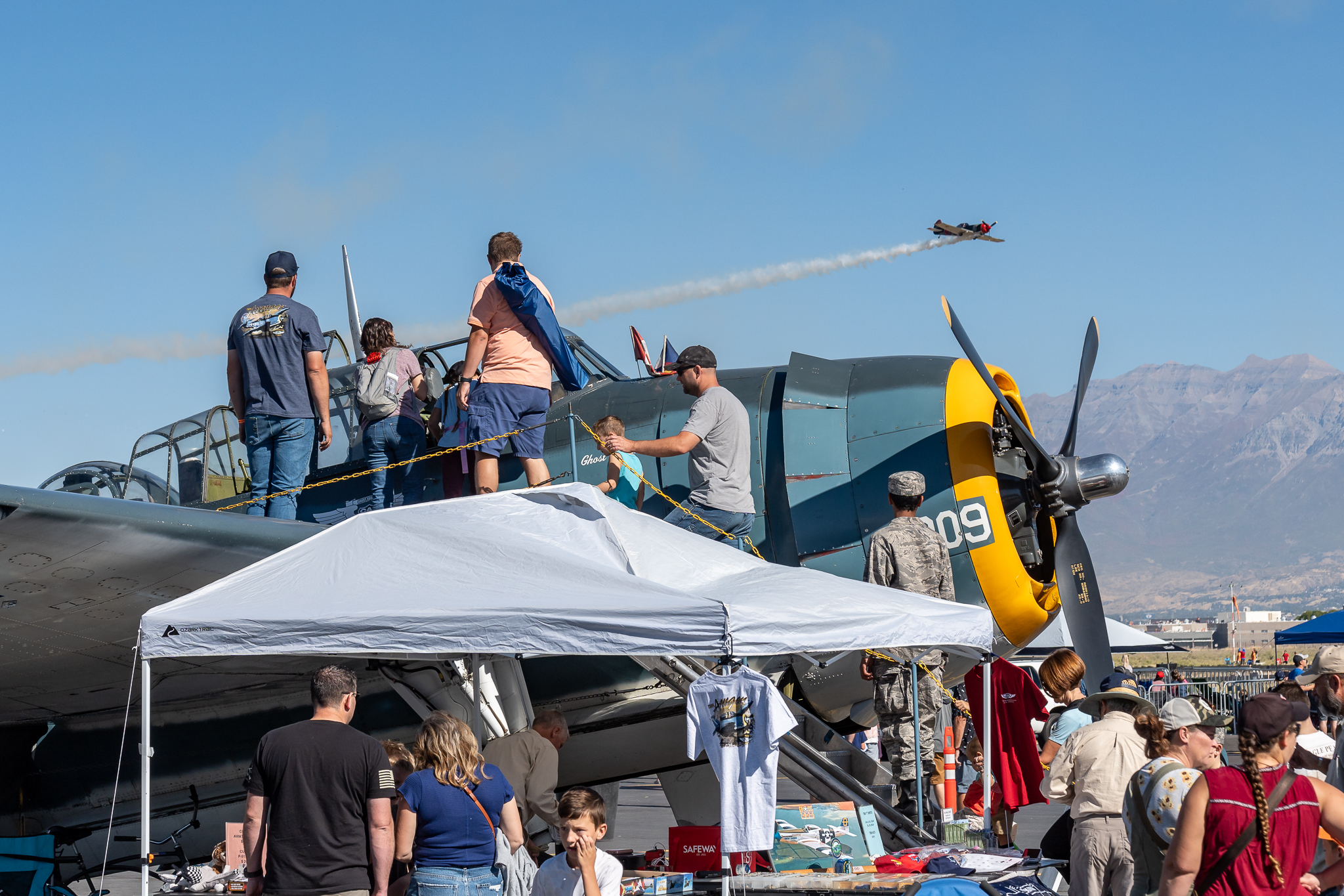 People attend the Wings and Wheels Airshow in Spanish Fork. The event this year is on Saturday, Sept. 27, and includes rare and iconic World War II aircraft to celebrate history and connect residents.