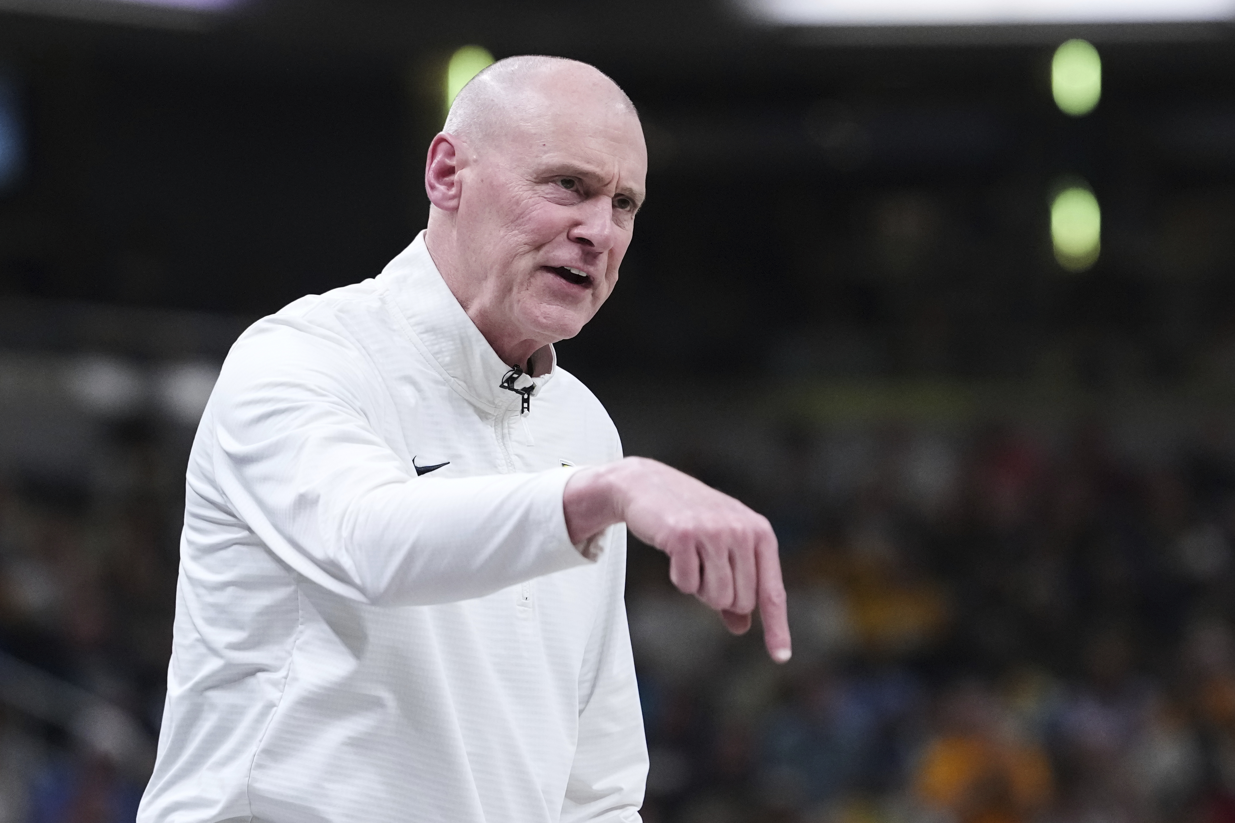 FILE- Indiana Pacers head coach Rick Carlisle calls out from the bench against the Cleveland Cavaliers in the first half of Game 4 in the Eastern Conference semifinals of the NBA basketball playoffs in Indianapolis, Sunday, May 11, 2025. 