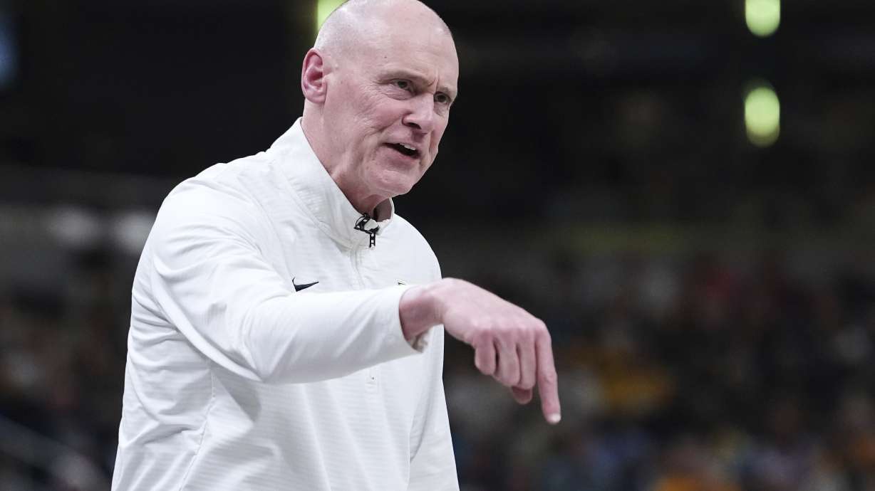 FILE- Indiana Pacers head coach Rick Carlisle calls out from the bench against the Cleveland Cavaliers in the first half of Game 4 in the Eastern Conference semifinals of the NBA basketball playoffs in Indianapolis, Sunday, May 11, 2025.