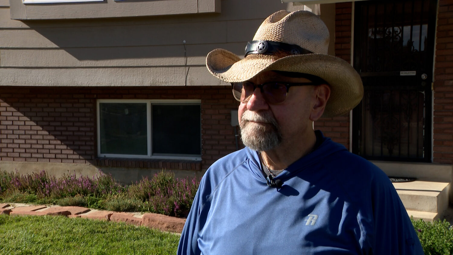 Tony Porcelli speaks with KSL-TV outside his home in West Valley City on Tuesday. He thanked those who helped after he and his wife were involved in a fiery crash in Herriman last month.