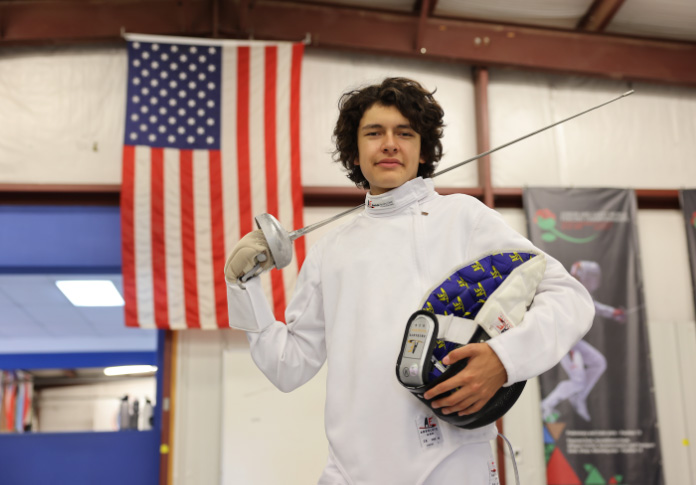 Dante is able to focus on his passion for fencing because of his schooling at Mountain Heights Academy.