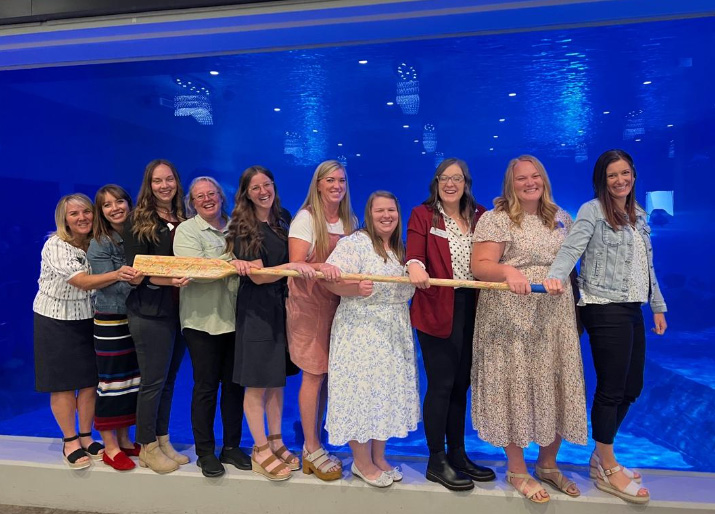 Several Mountain Heights Academy teachers at a back to school event.