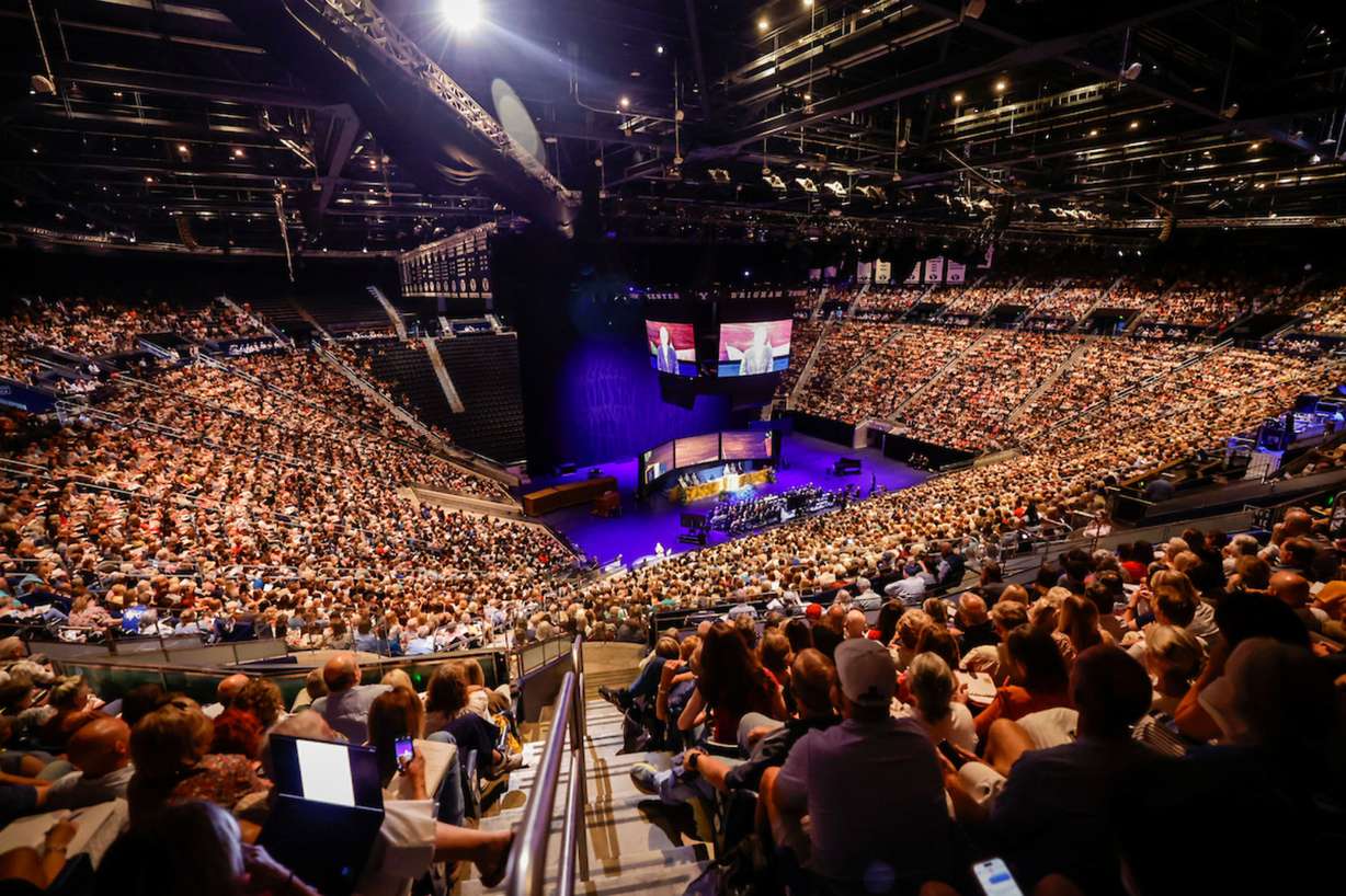 Elder Gerrit W. Gong of the Quorum of the Twelve Apostles speaks at the Brigham Young University devotional during BYU Education Week on Tuesday.