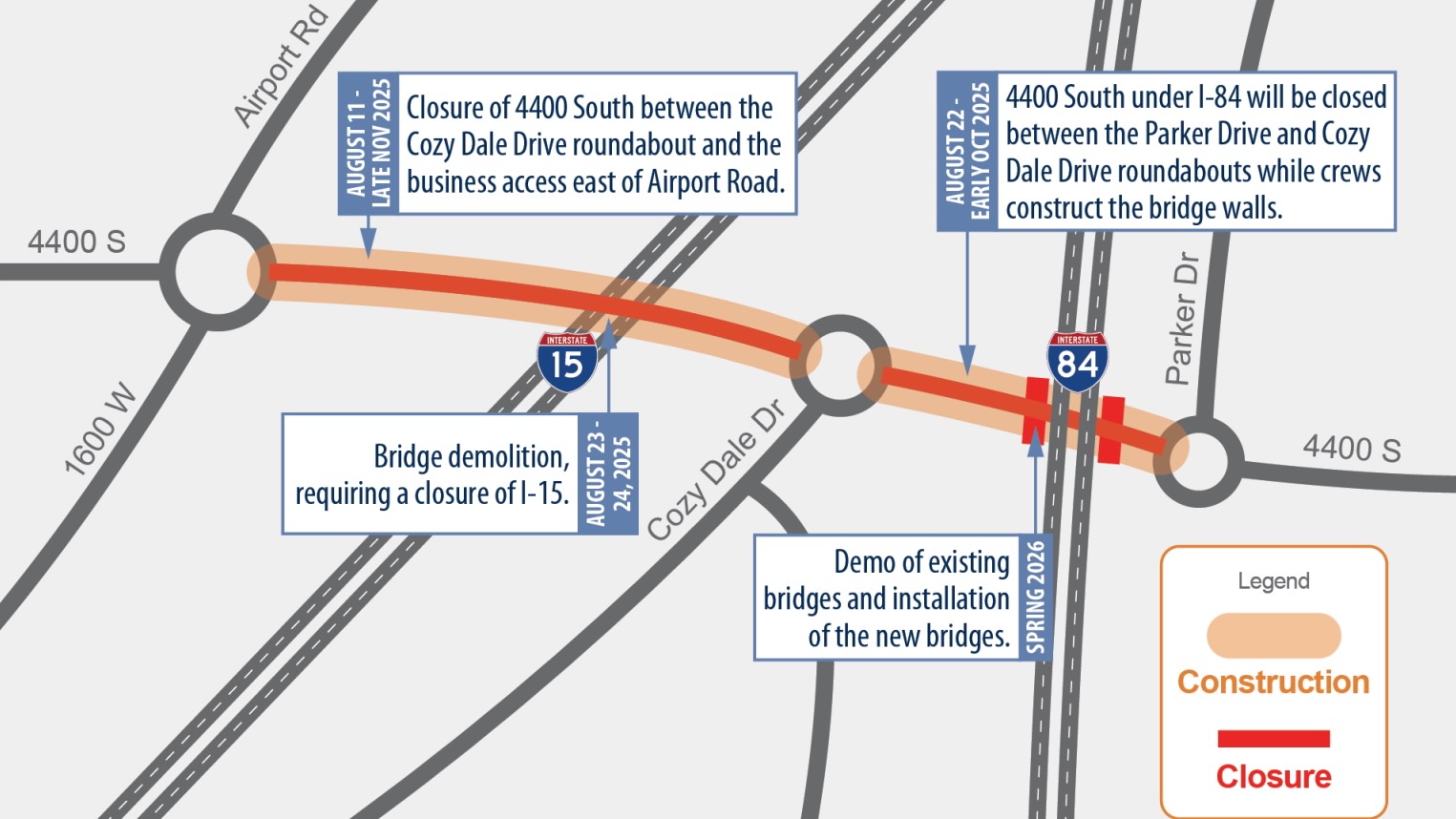 I-15 in Riverdale to face temporary closure as new UDOT bridge project commences