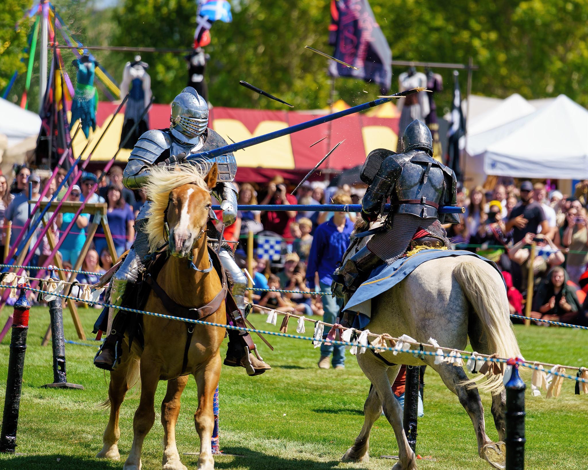Knights joust at the Utah Renaissance Faire. The 13th annual festival will be this weekend at the Mt. Nebo Botanical Farm in Mona.
