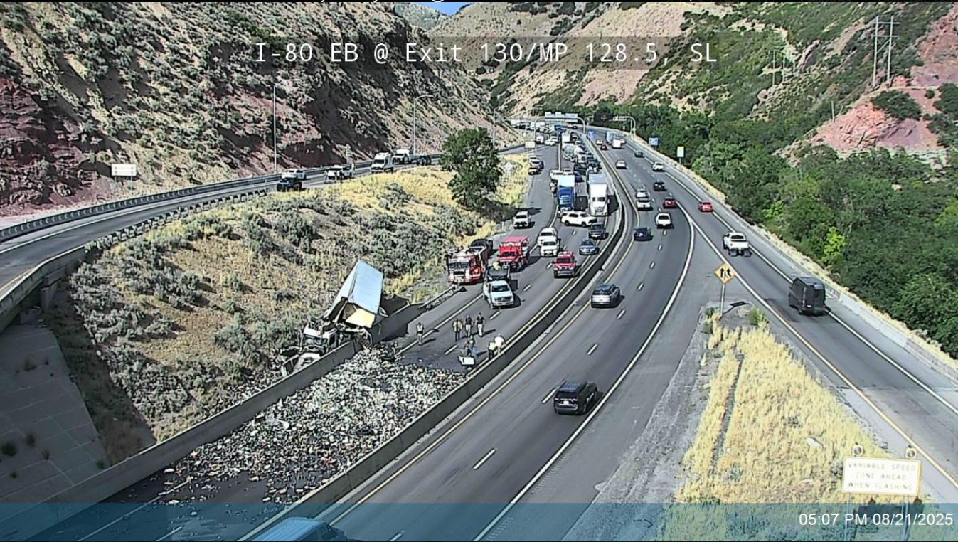 I-80 at mouth of Parleys Canyon reopens after semi crash