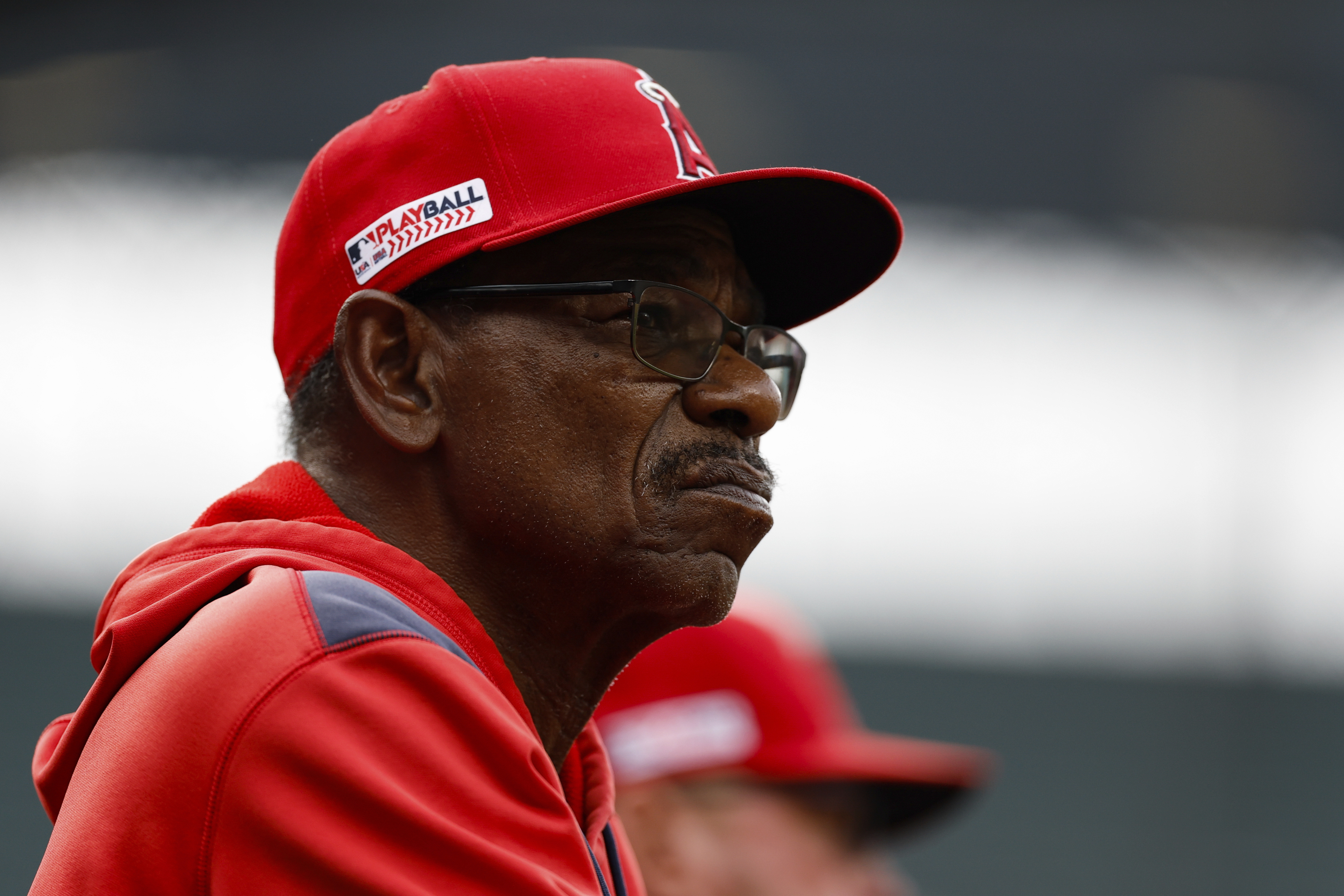 FILE - Los Angeles Angels manager Ron Washington looks on from the dugout during a baseball game against the Baltimore Orioles in Baltimore, June 14, 2025. 