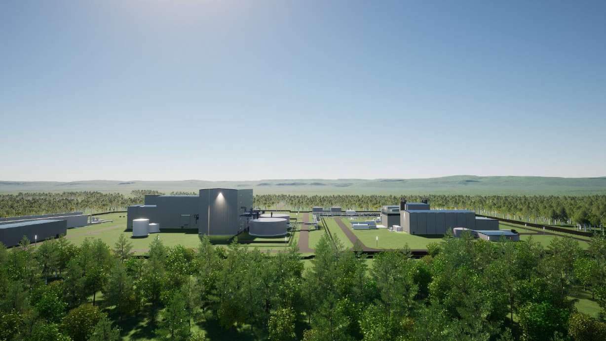 A rendering of the Natrium nuclear reactor is pictured in this handout image. Officials broke ground on a Natrium demonstration project in Wyoming, and now Utah is looking to site one in this state.