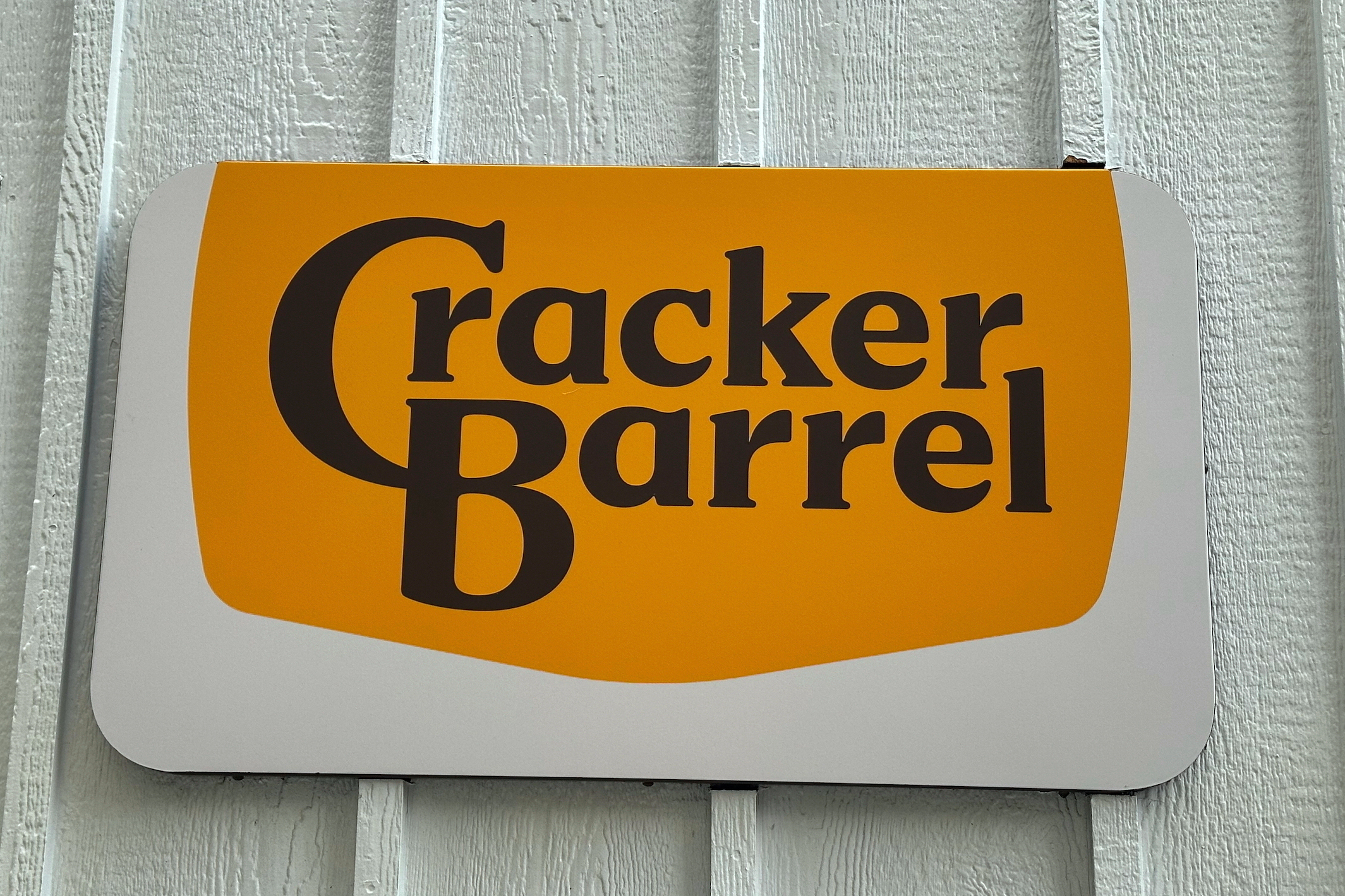 The new Cracker Barrel logo is displayed on Thursday, in New York. 