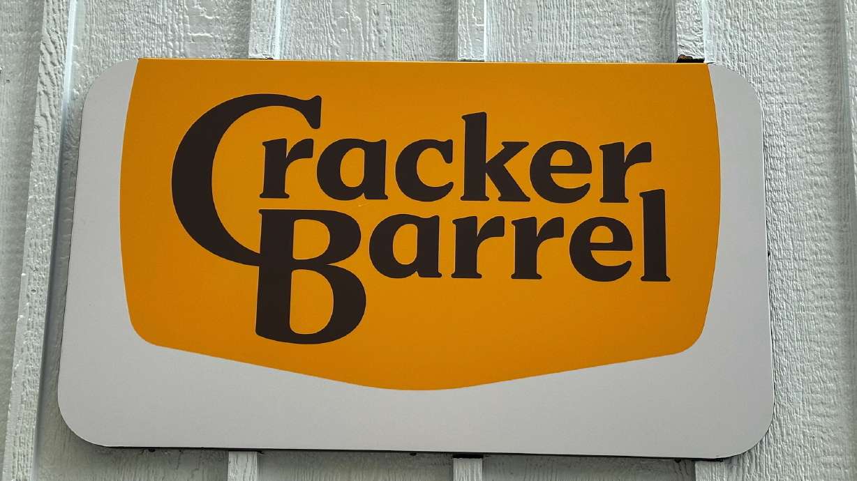 The new Cracker Barrel logo is displayed on Thursday, in New York.
