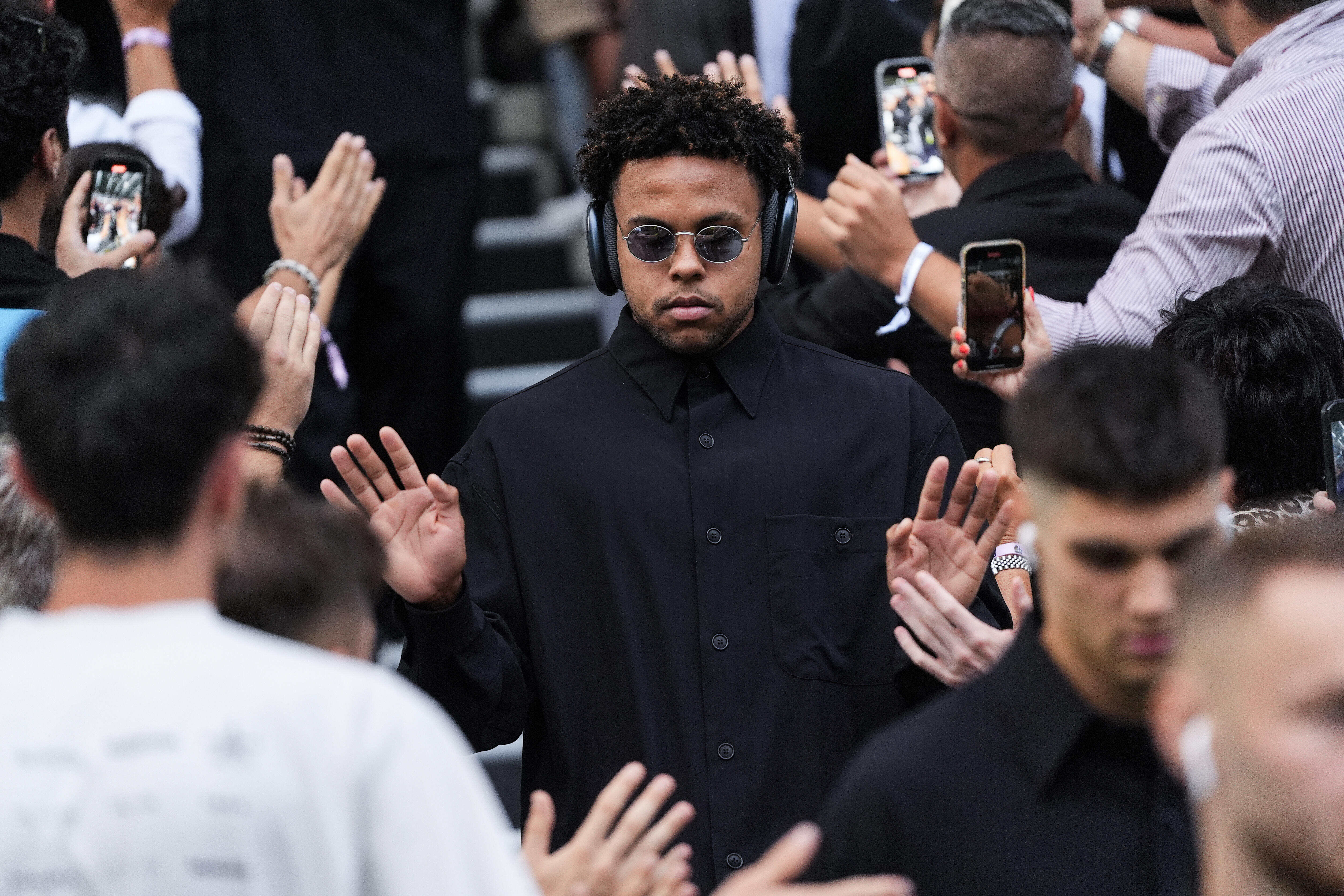 Juventus's Weston McKennie arrives before the start of a Serie A soccer match between Juventus and Parma at the Juventus Stadium in Turin, northern Italy, Sunday, Aug. 24, 2025. S
