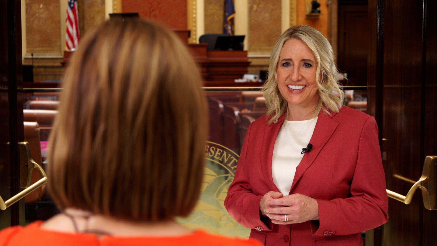 Rep. Melissa Garff-Ballard speaks with KSL-TV, Monday. Garff-Ballard sponsored legislation to provide Utah teachers with the same maternity benefits as other state workers.