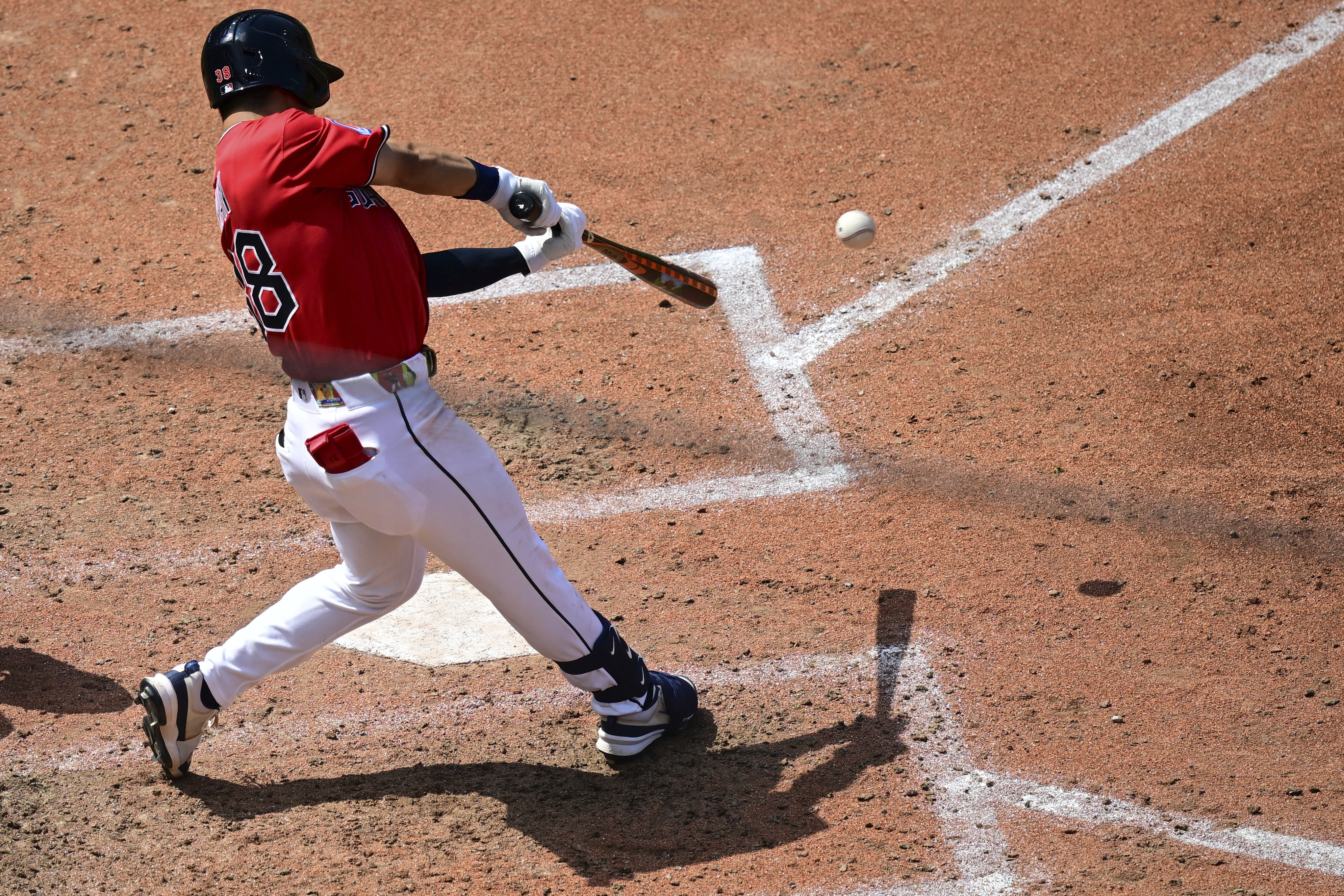Cleveland Guardians' Steven Kwan hits a single during the fourth inning of a baseball game against the Atlanta Braves, Sunday, Aug. 17, 2025, in Cleveland. 
