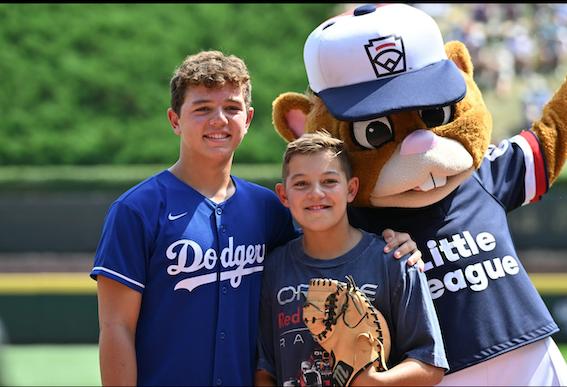 Easton Oliverson at the Little League World Series on Aug. 15.