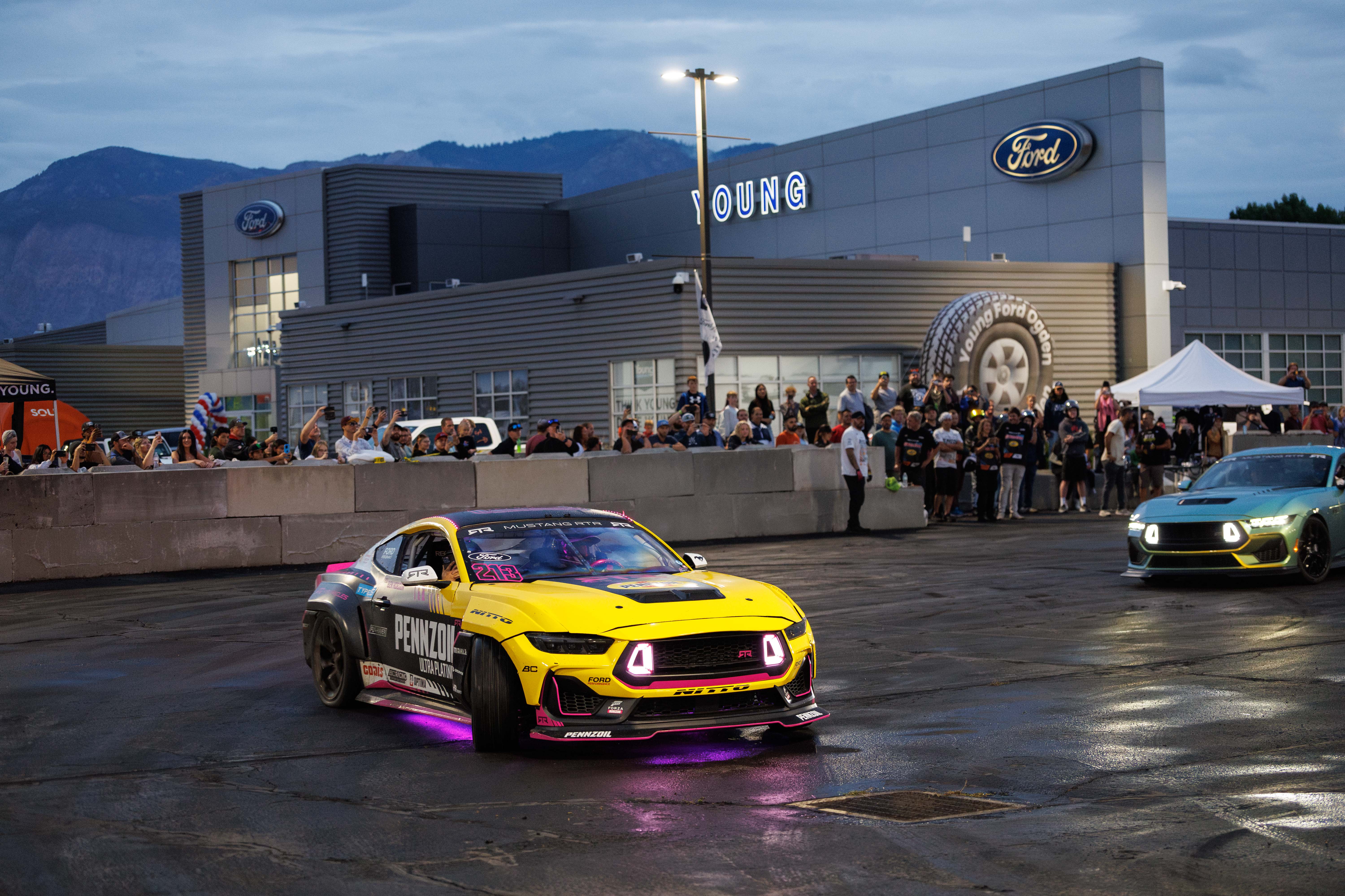 Young Ford RTR drift event burned rubber and brought professional driving to Wall Avenue