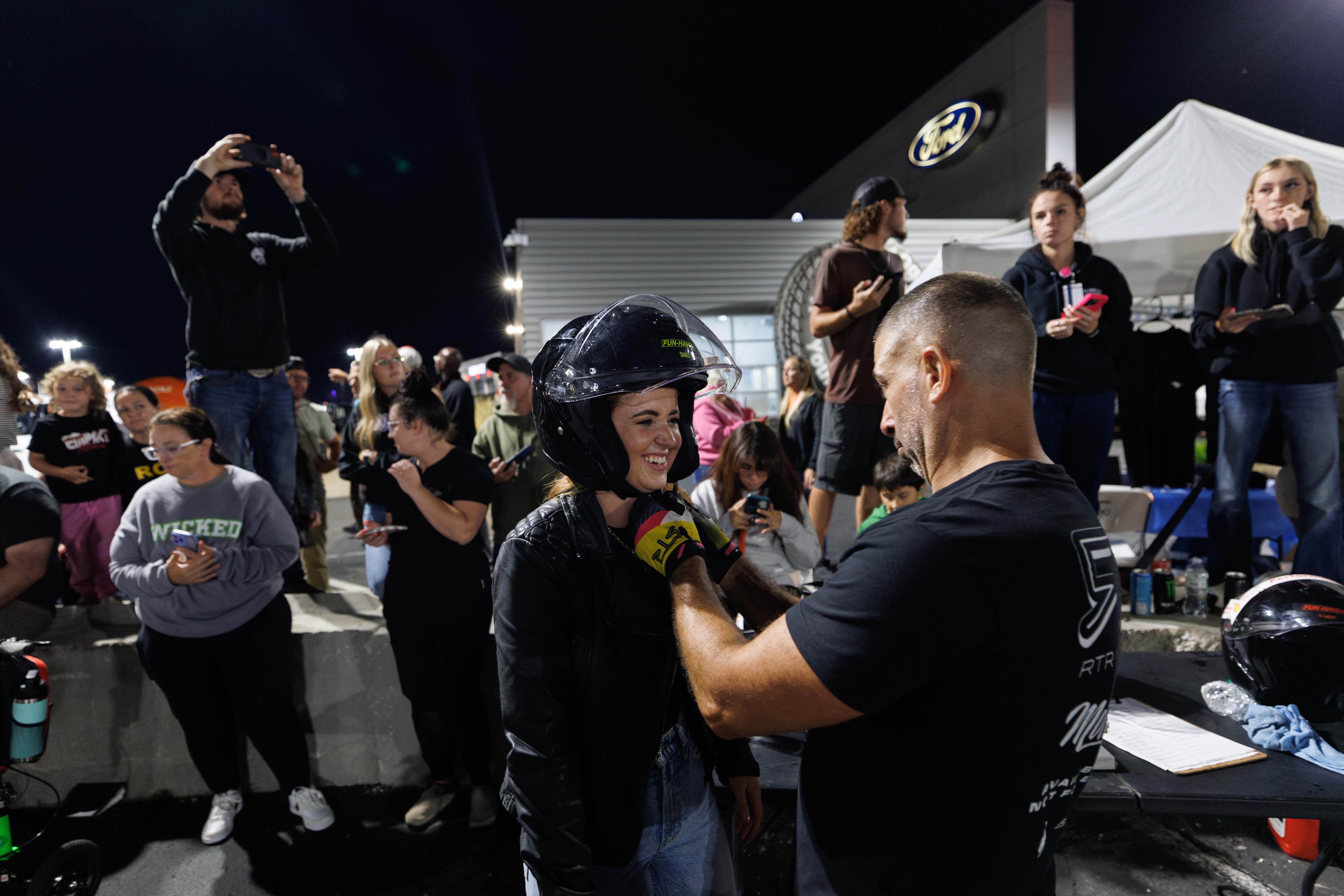 Individuals who won either an online contest or a donation raffle that supported the Young Caring for Our Young Foundation were given the opportunity to ride in one of the vehicles with a drifting professional.