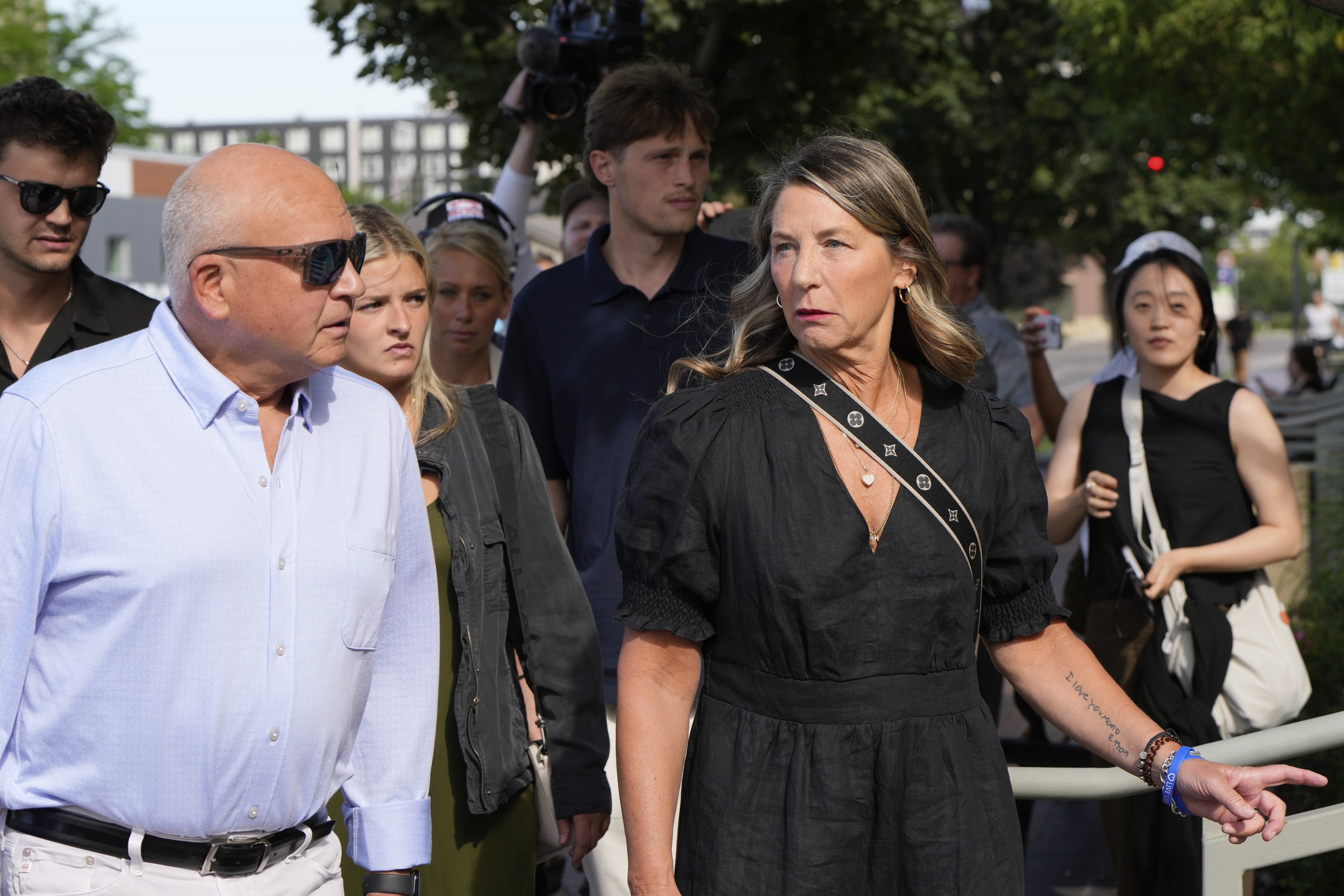 The family of Ethan Chapin walks to the Ada County Courthouse on July 2, in Boise. The Chapins are one of two families asking an Idaho judge to block graphic crime scene photos of Bryan Kohberger's 2022 quadruple murder.