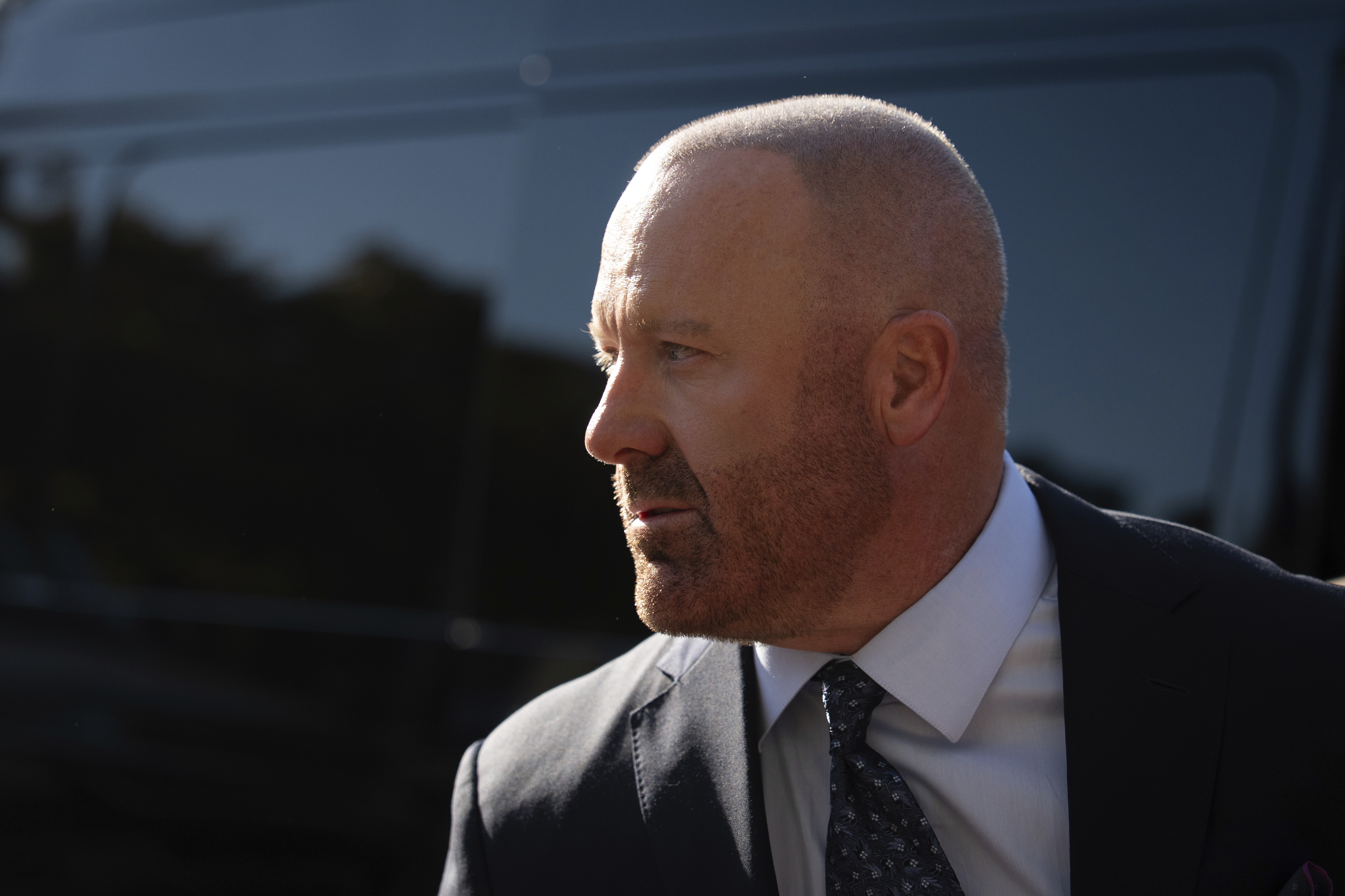 Mathew Bowyer, a Southern California bookmaker who took thousands of sports bets from the former interpreter for baseball star Shohei Ohtani, arrives at federal court for sentencing, Friday, Aug. 29, 2025, in Santa Ana, Calif. 