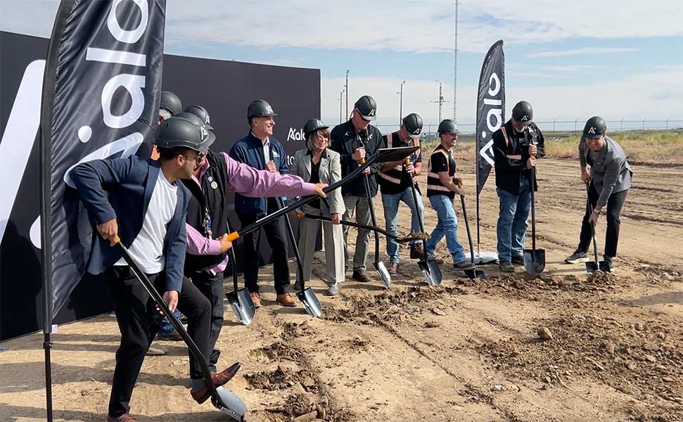 Idaho National Lab officials and others during a groundbreaking of the Aalo-X reactor Thursday. Aalo was selected to lead U.S. innovation in nuclear energy and artificial intelligence by President Donald Trump.
