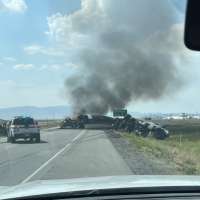 Semi rolls, catches fire near Skull Valley, causing I-80 closure