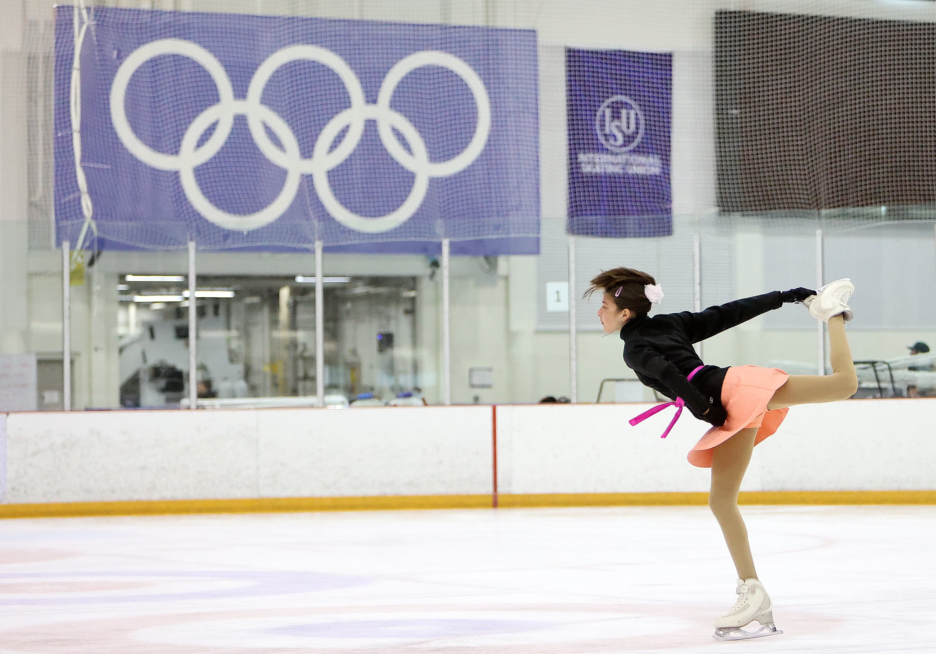 Ani Aleksanyan, 14, practices figure skating at the Utah Olympic Oval in Kearns on July 10, 2024. Mayor Kelly Bush sees Kearns turning into a tourist destination centered around the Oval, thanks to the upcoming 2034 Winter Olympics.