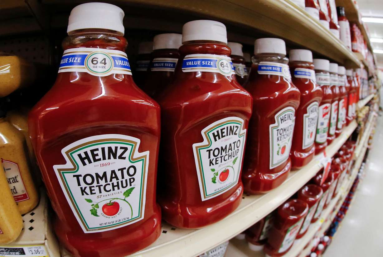 This Feb. 21, 2018, photo shows a display of Heinz Ketchup on display in a market in Pittsburgh.